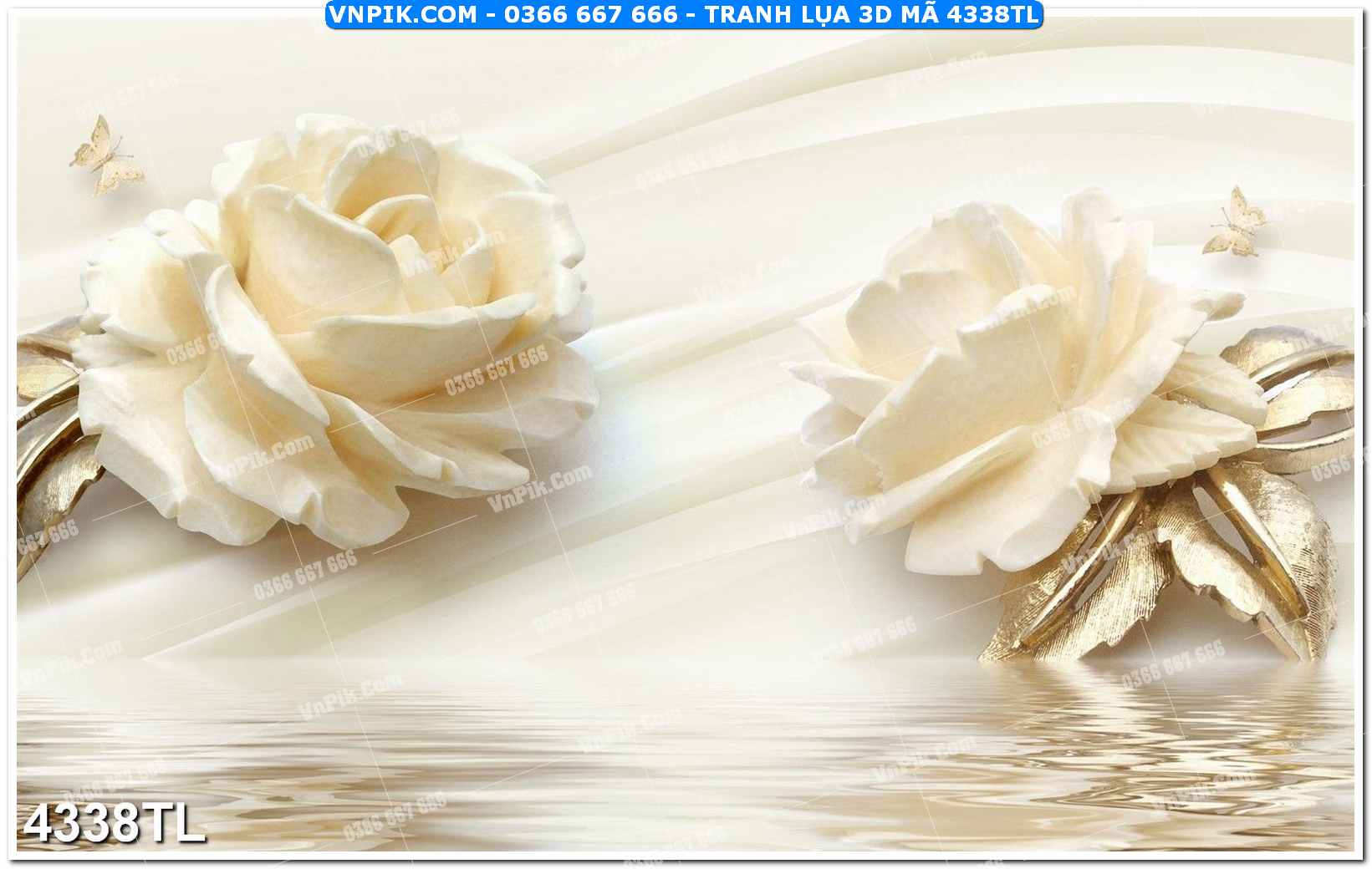 Tranh lụa 3D – Tranh trang trí dán tường 4338TL