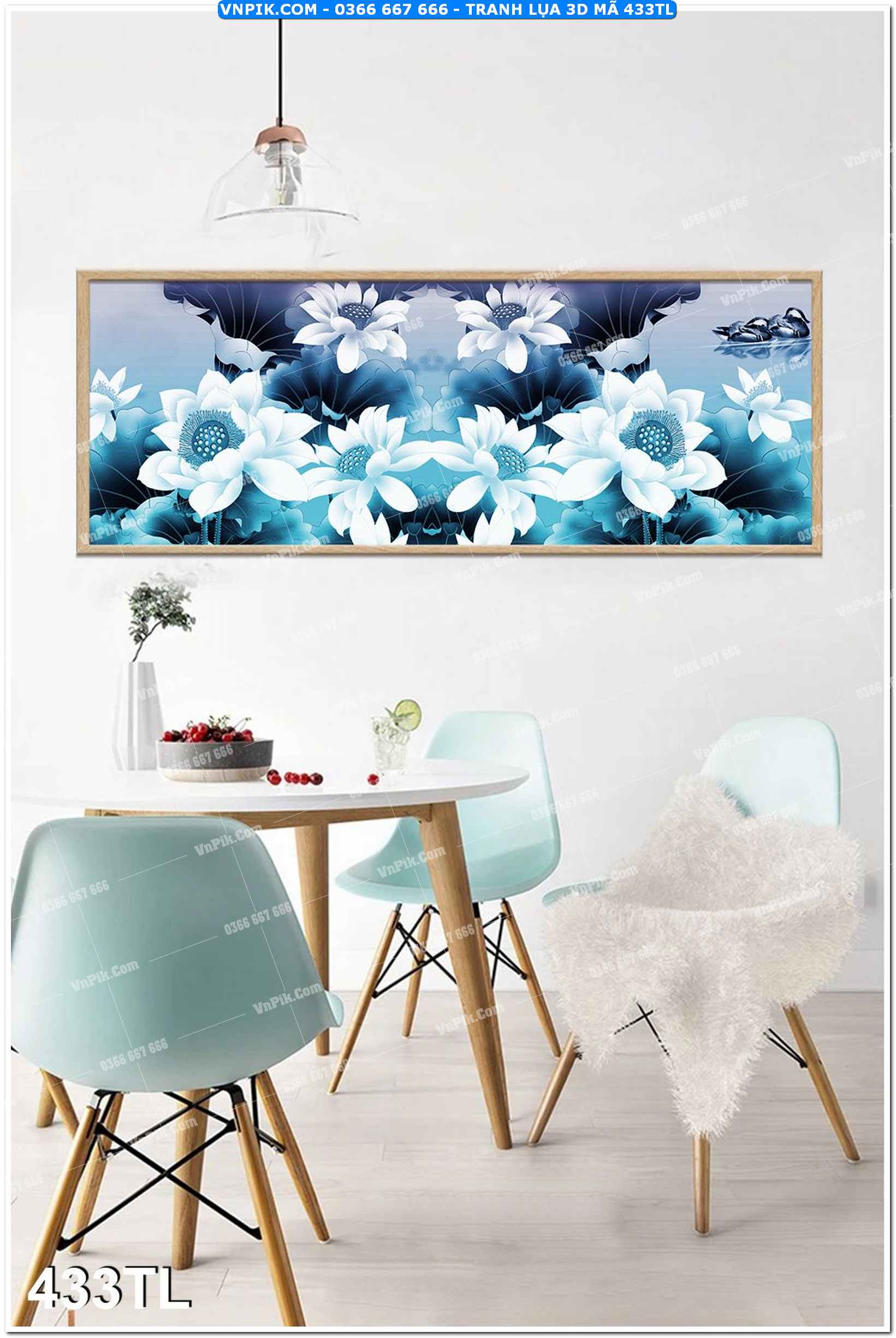 Tranh lụa 3D – Tranh trang trí dán tường 433TL