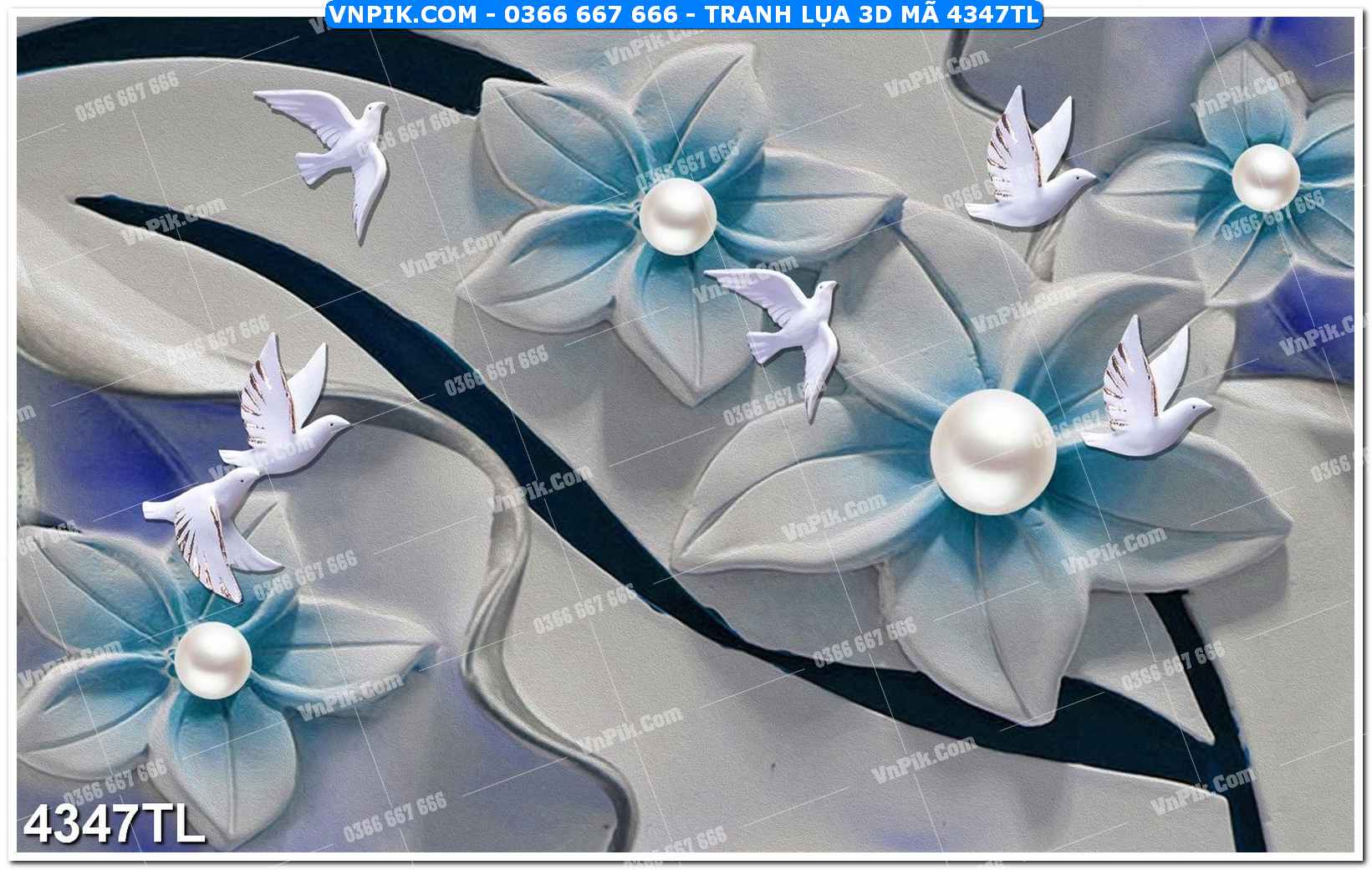 Tranh lụa 3D – Tranh trang trí dán tường 4347TL