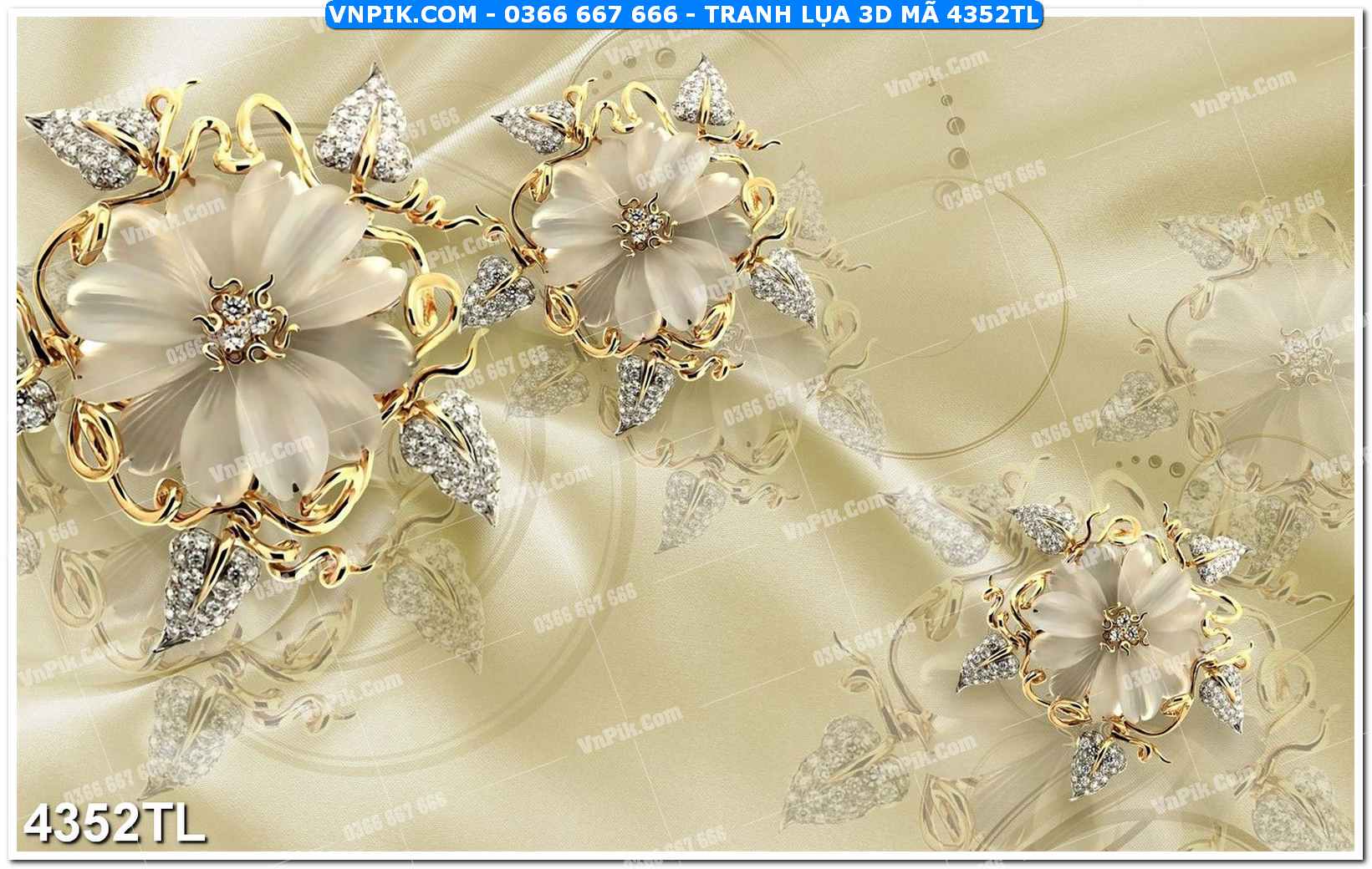 Tranh lụa 3D – Tranh trang trí dán tường 4352TL