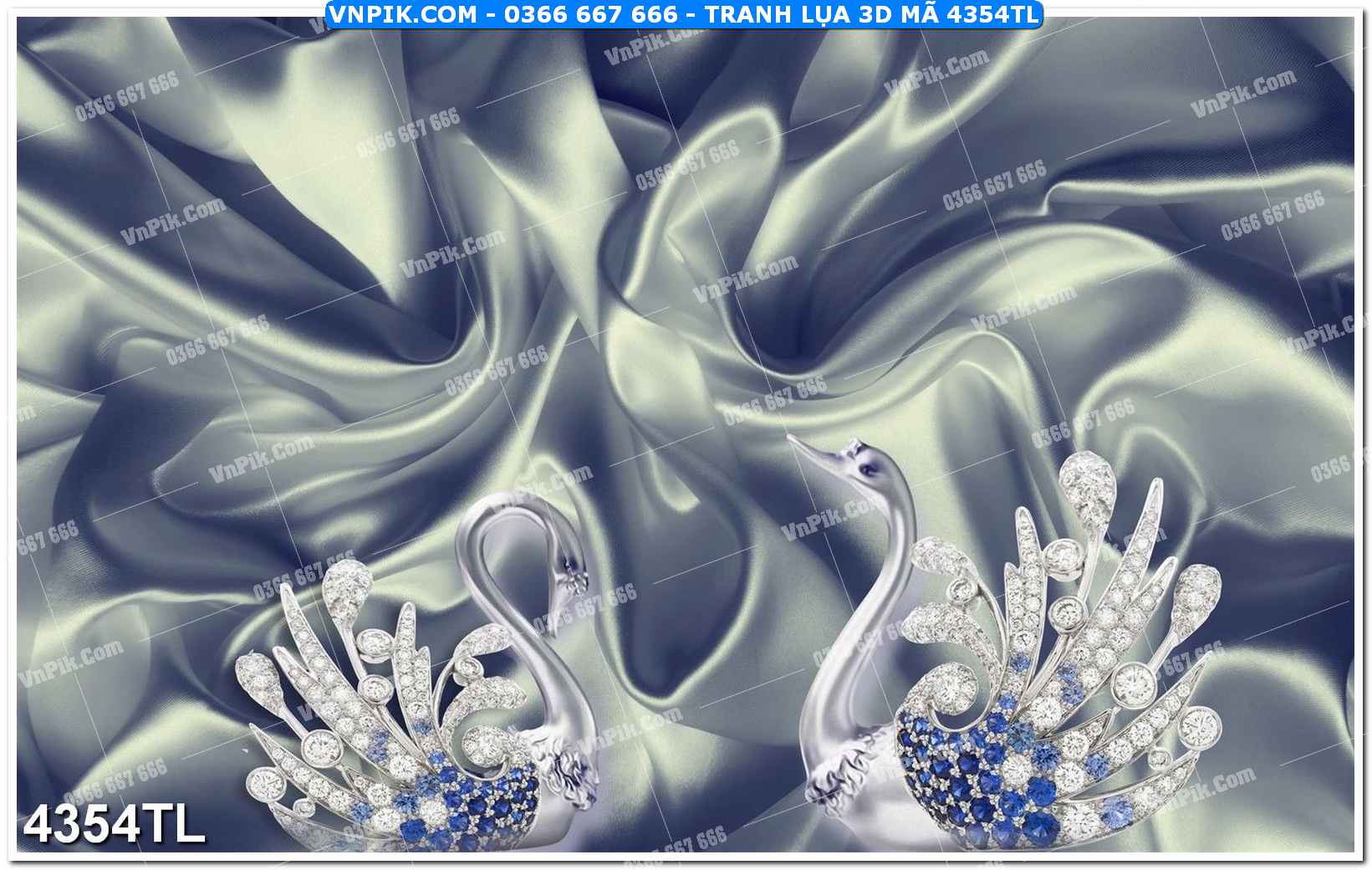 Tranh lụa 3D – Tranh trang trí dán tường 4354TL