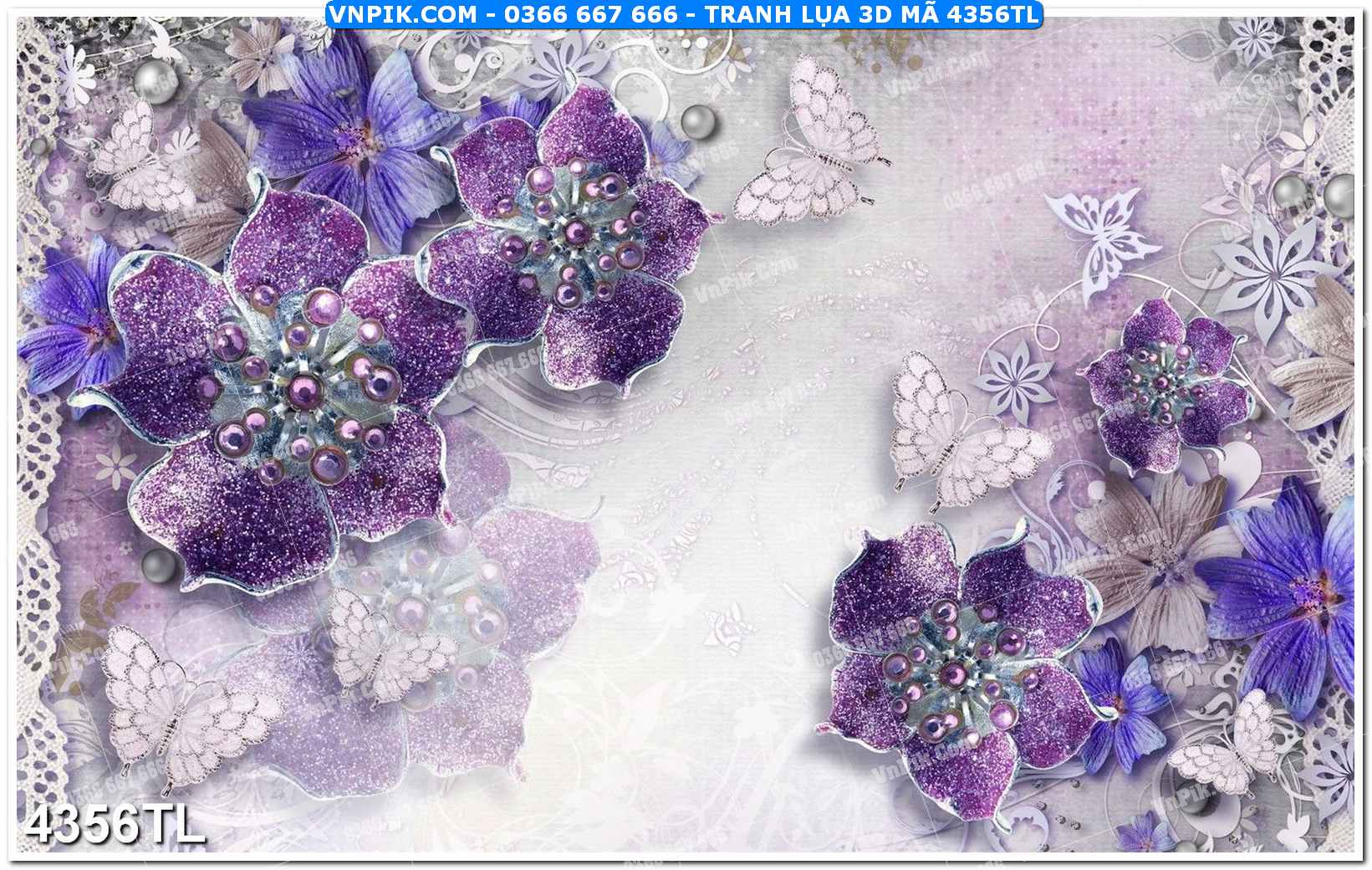 Tranh lụa 3D – Tranh trang trí dán tường 4356TL