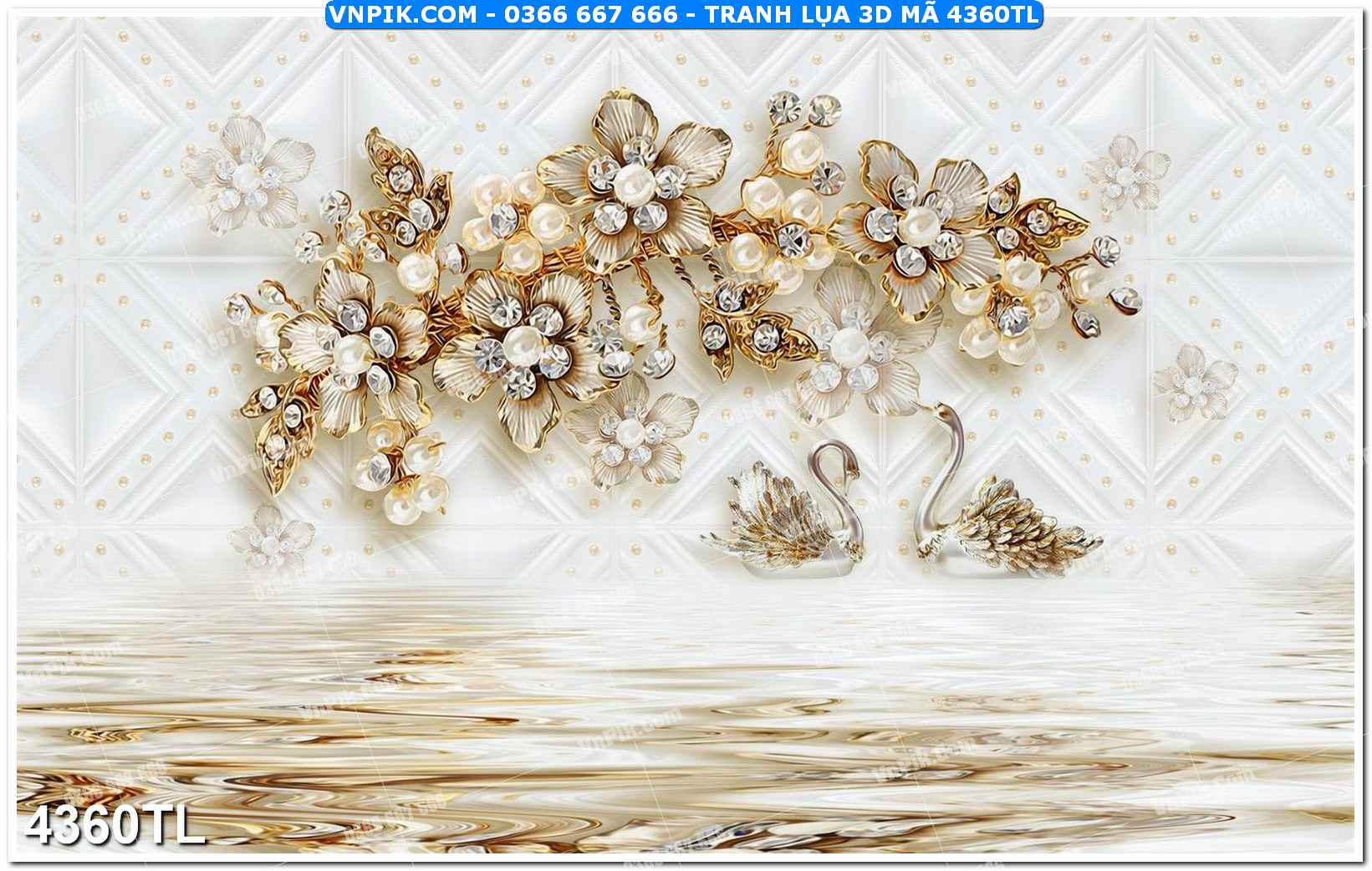 Tranh lụa 3D – Tranh trang trí dán tường 4360TL