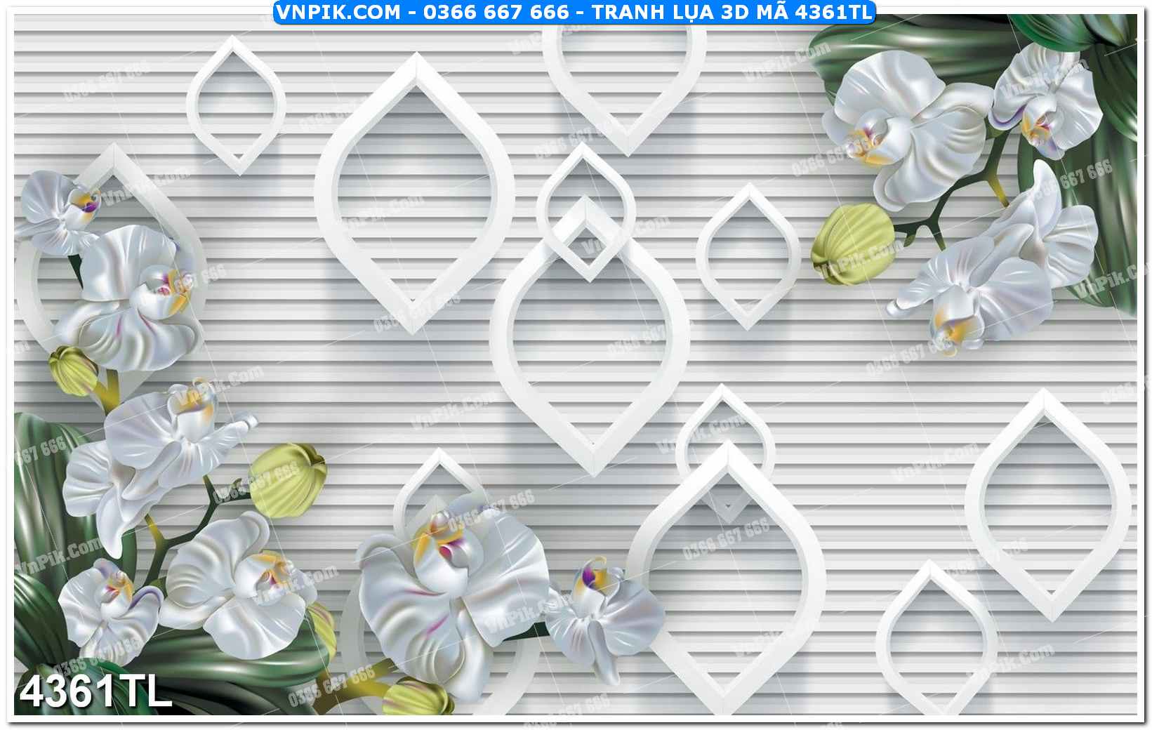 Tranh lụa 3D – Tranh trang trí dán tường 4361TL