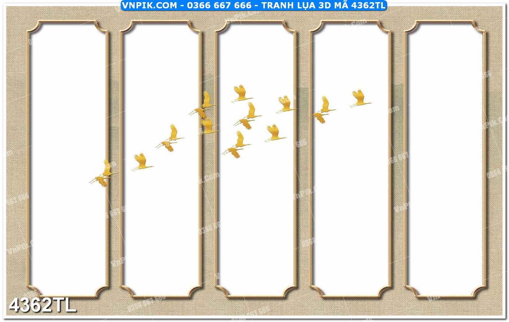 Tranh lụa 3D – Tranh trang trí dán tường 4362TL