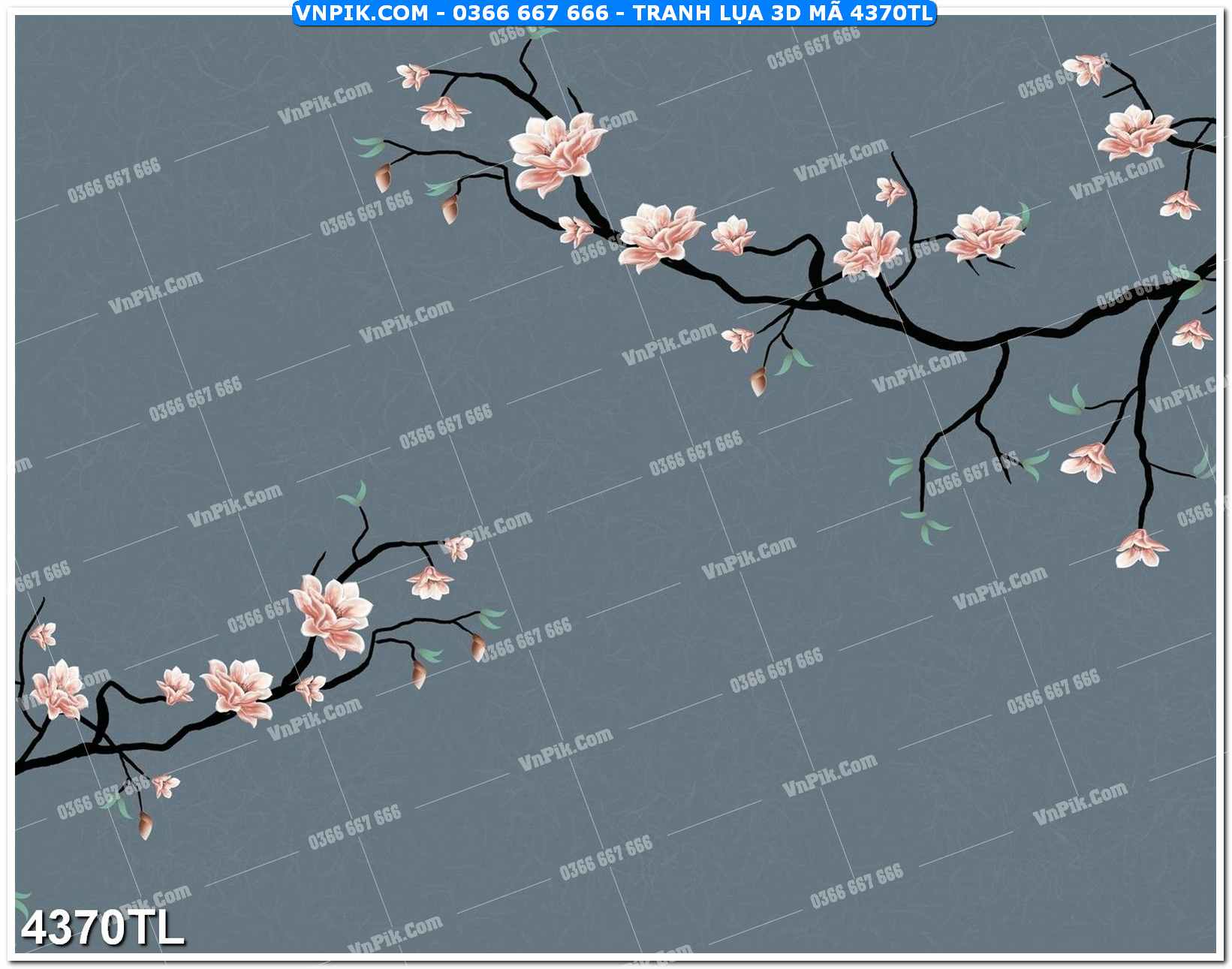 Tranh lụa 3D – Tranh trang trí dán tường 4370TL
