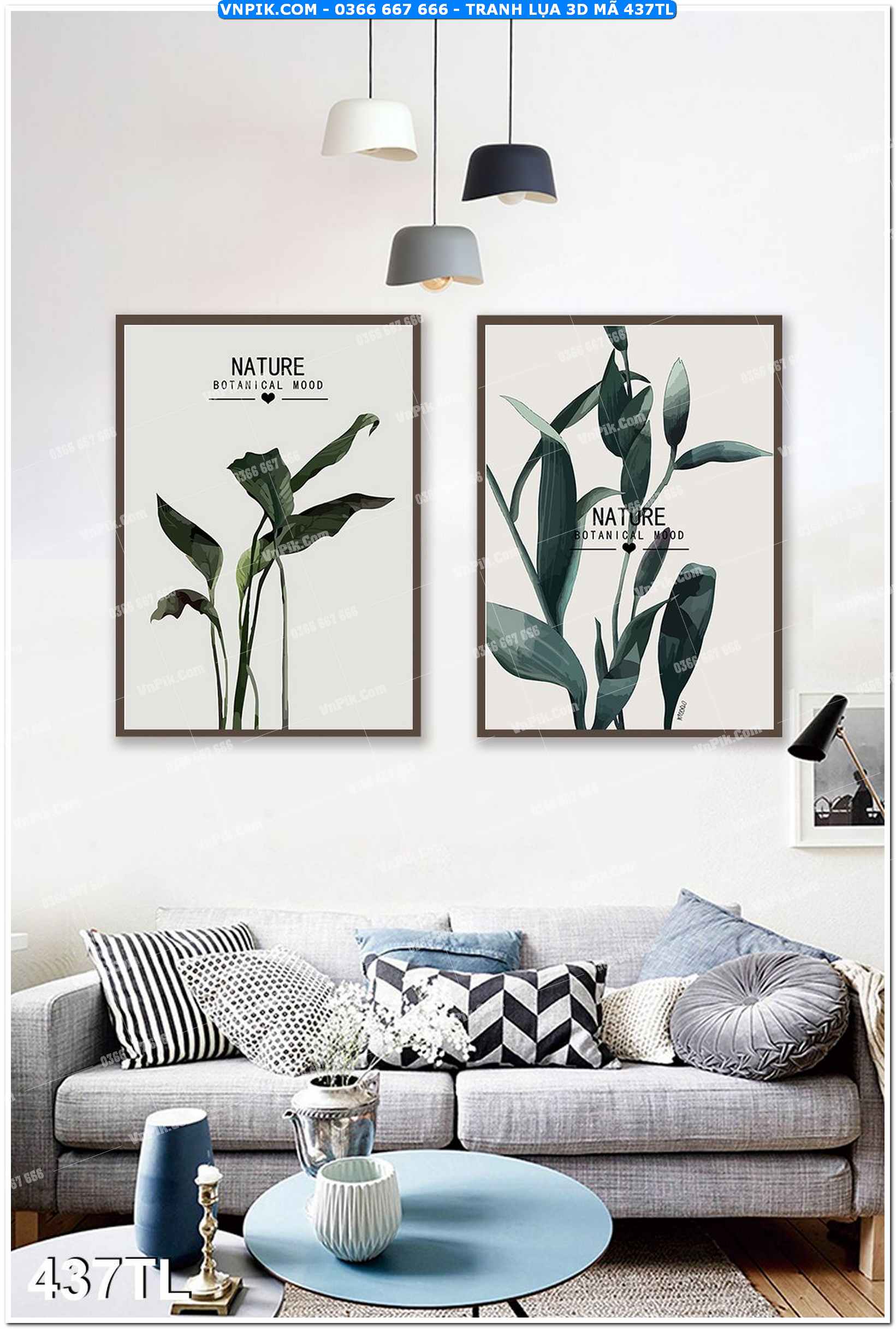 Tranh lụa 3D – Tranh trang trí dán tường 437TL