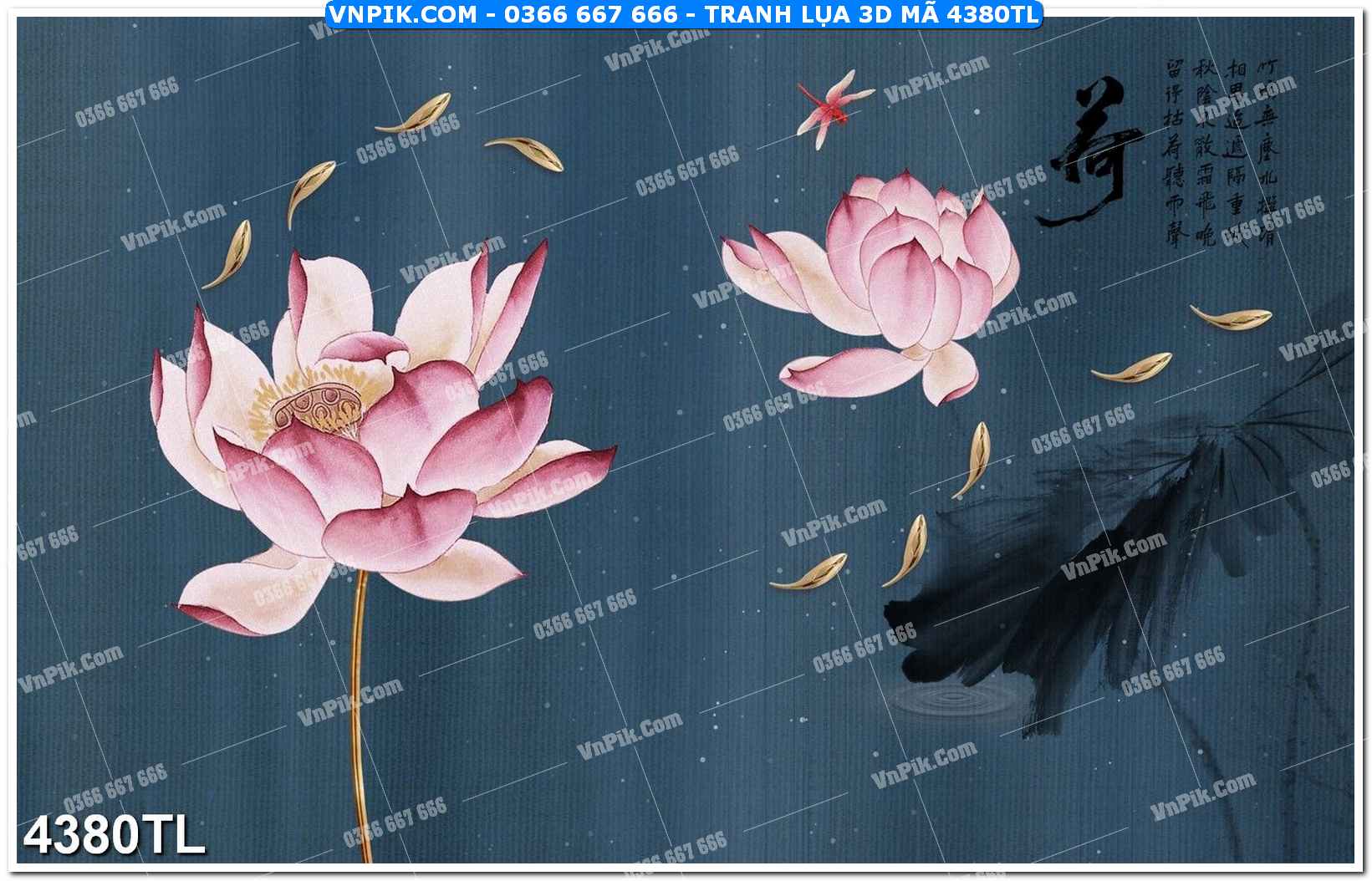 Tranh lụa 3D – Tranh trang trí dán tường 4380TL