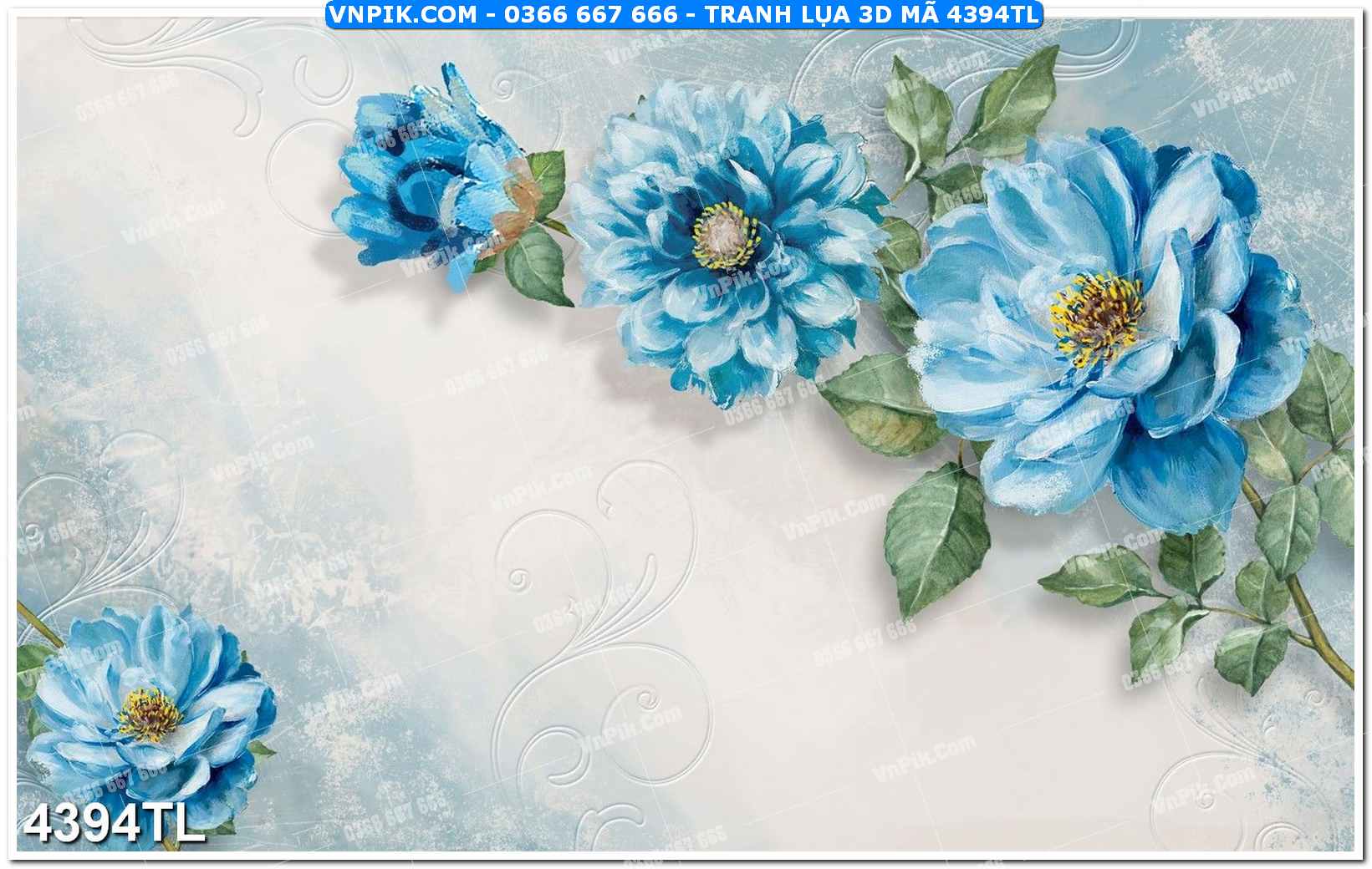 Tranh lụa 3D – Tranh trang trí dán tường 4394TL