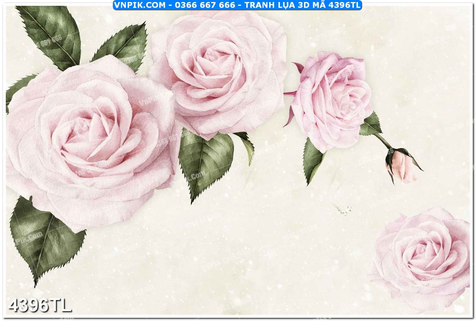 Tranh lụa 3D – Tranh trang trí dán tường 4396TL