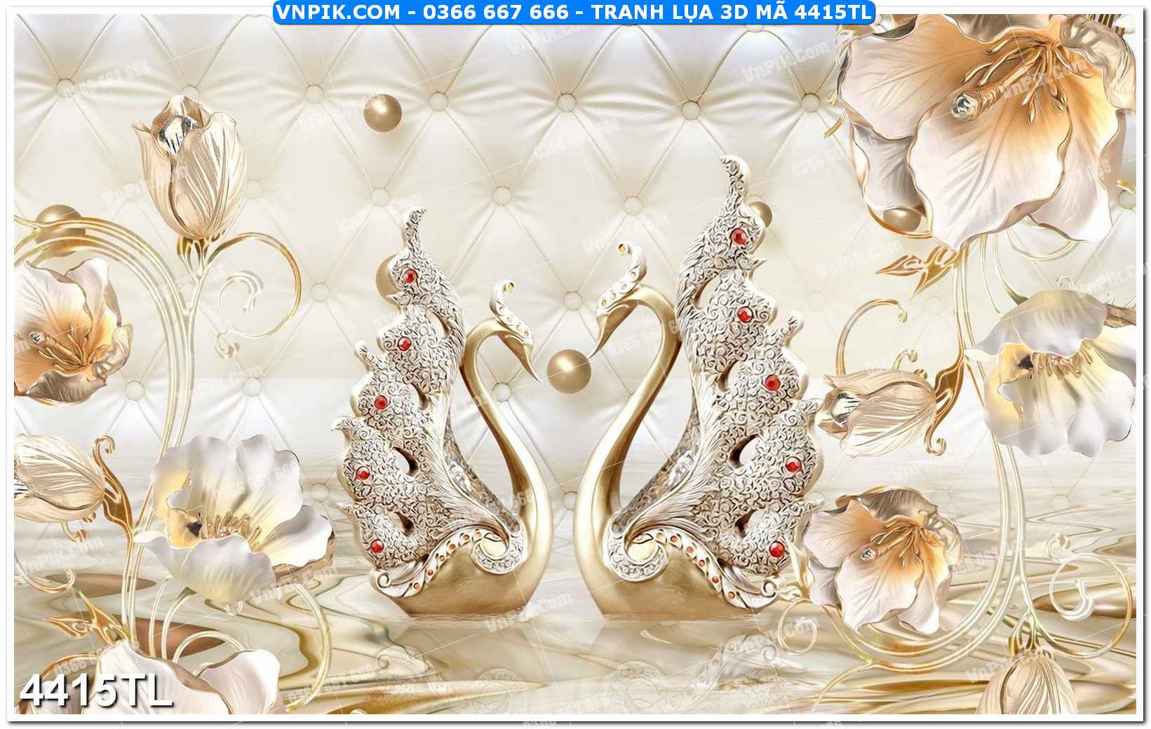 Tranh lụa 3D – Tranh trang trí dán tường 4415TL