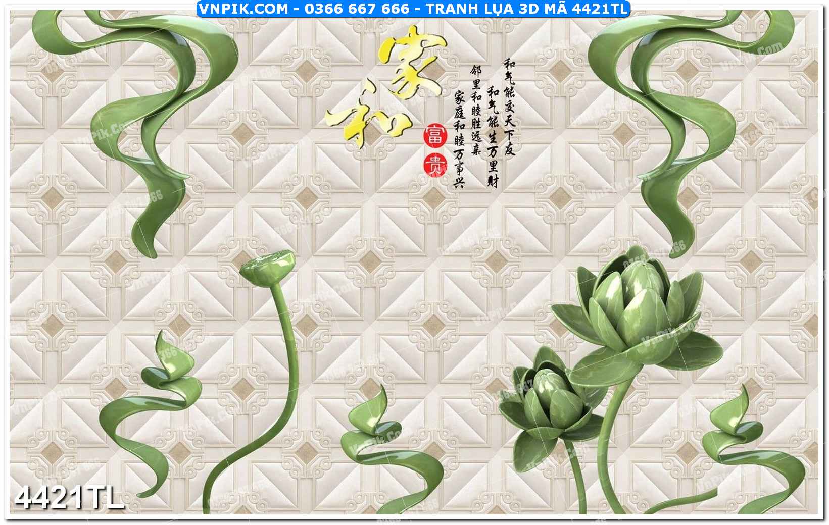 Tranh lụa 3D – Tranh trang trí dán tường 4421TL