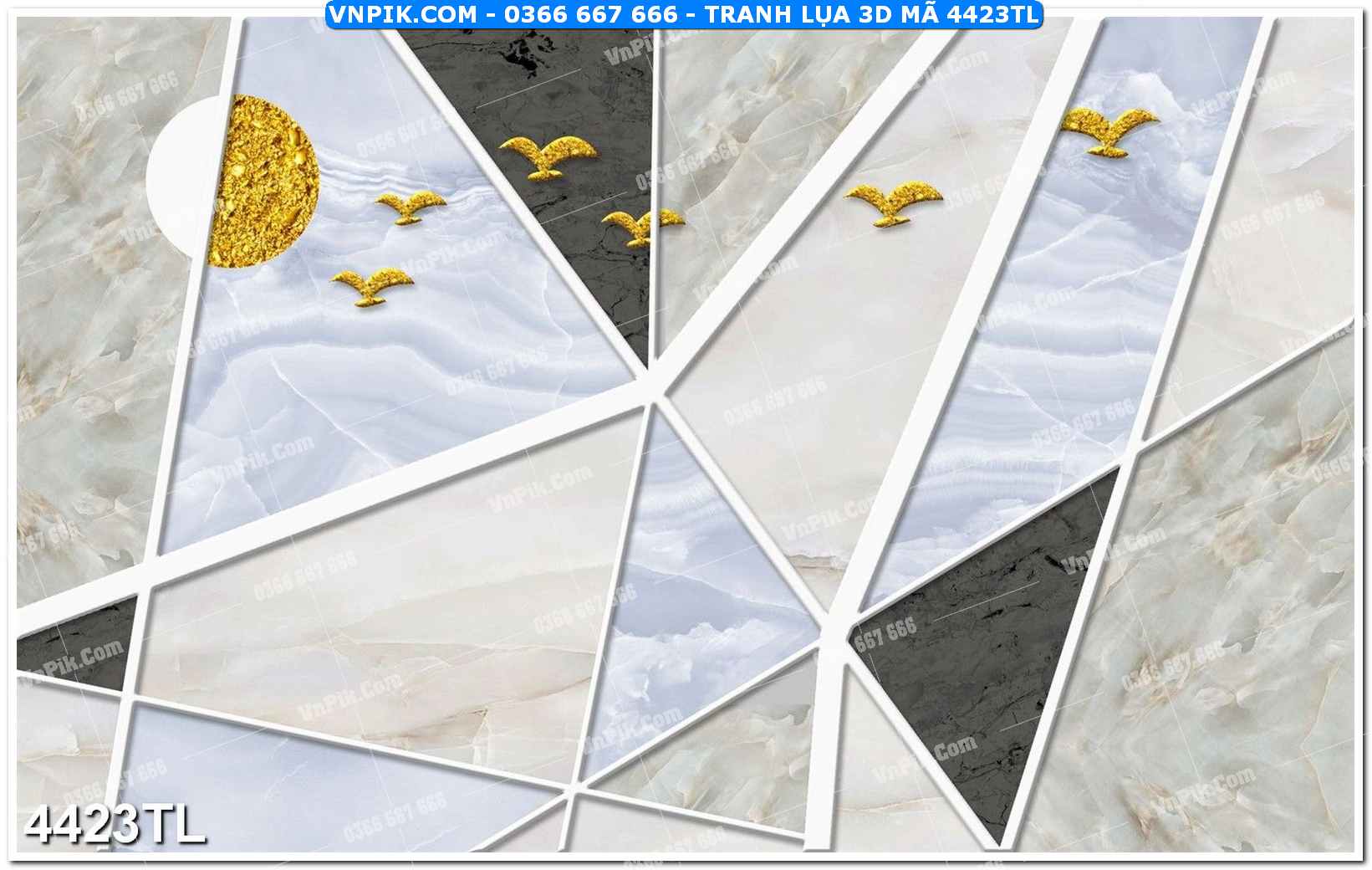 Tranh lụa 3D – Tranh trang trí dán tường 4423TL