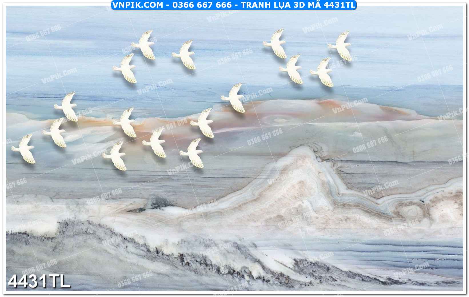 Tranh lụa 3D – Tranh trang trí dán tường 4431TL