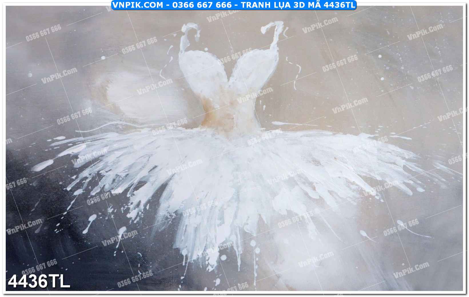 Tranh lụa 3D – Tranh trang trí dán tường 4436TL