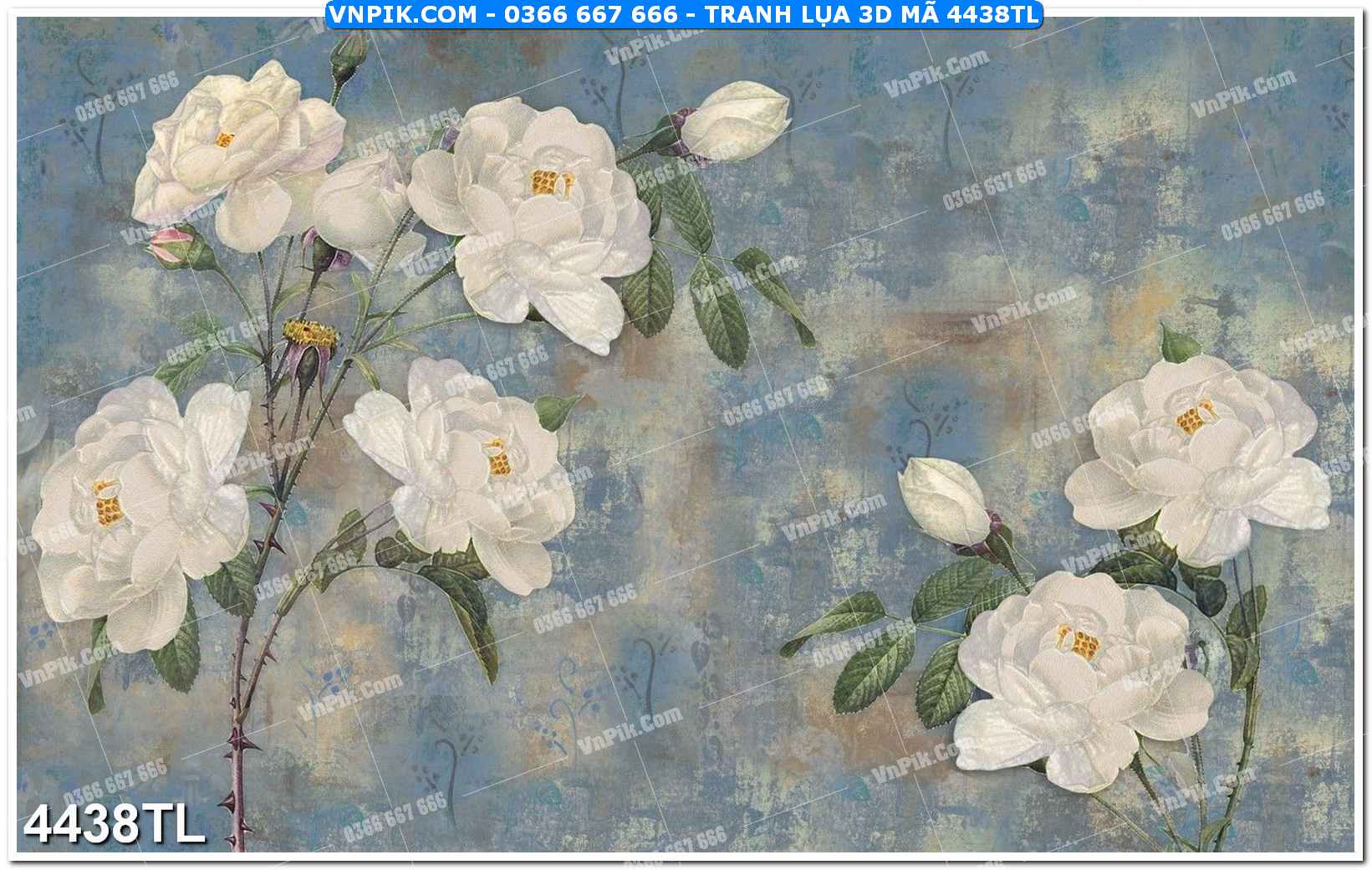 Tranh lụa 3D – Tranh trang trí dán tường 4438TL