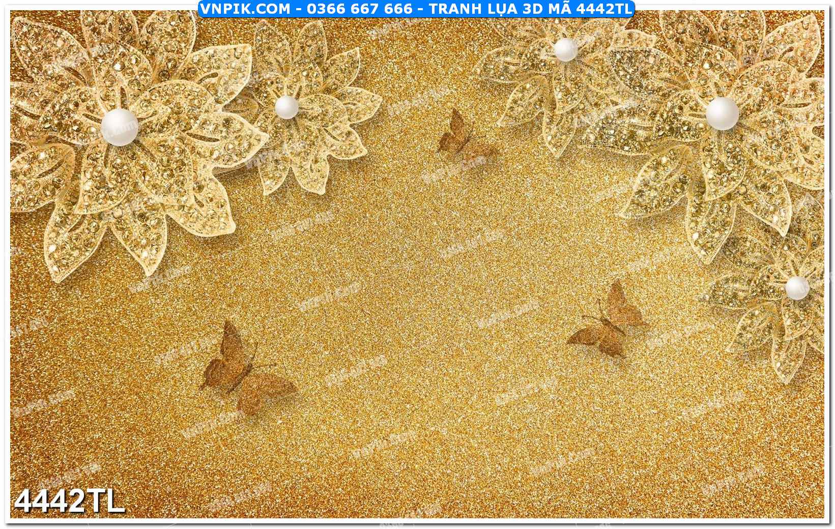 Tranh lụa 3D – Tranh trang trí dán tường 4442TL