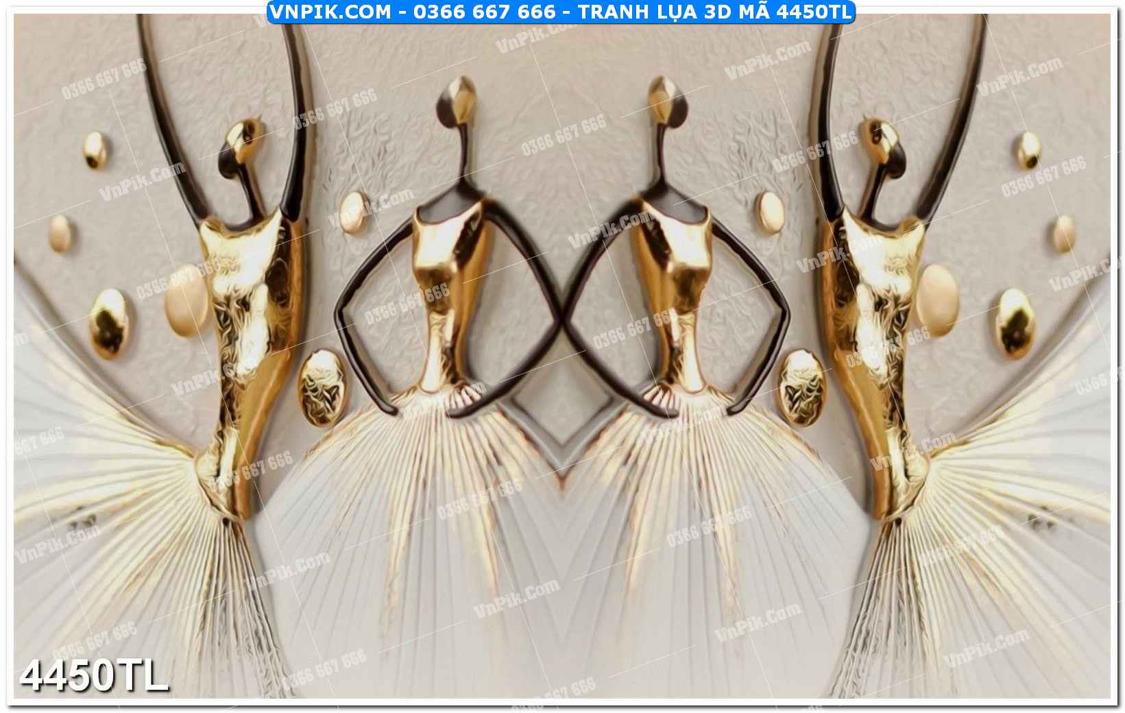 Tranh lụa 3D – Tranh trang trí dán tường 4450TL