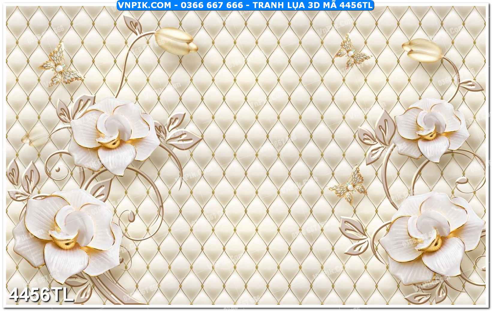 Tranh lụa 3D – Tranh trang trí dán tường 4456TL