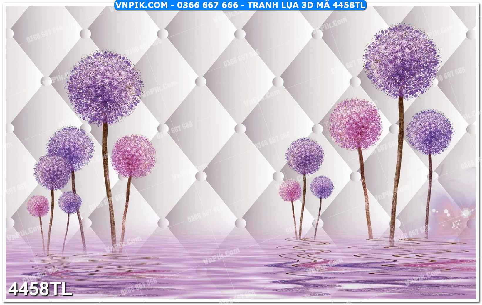 Tranh lụa 3D – Tranh trang trí dán tường 4458TL