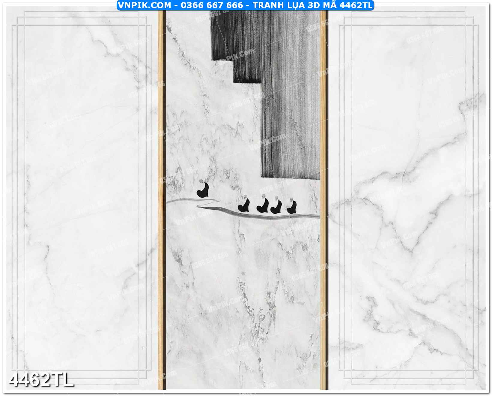 Tranh lụa 3D – Tranh trang trí dán tường 4462TL