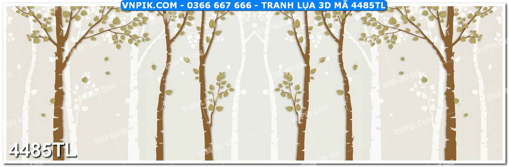 Tranh lụa 3D – Tranh trang trí dán tường 4485TL