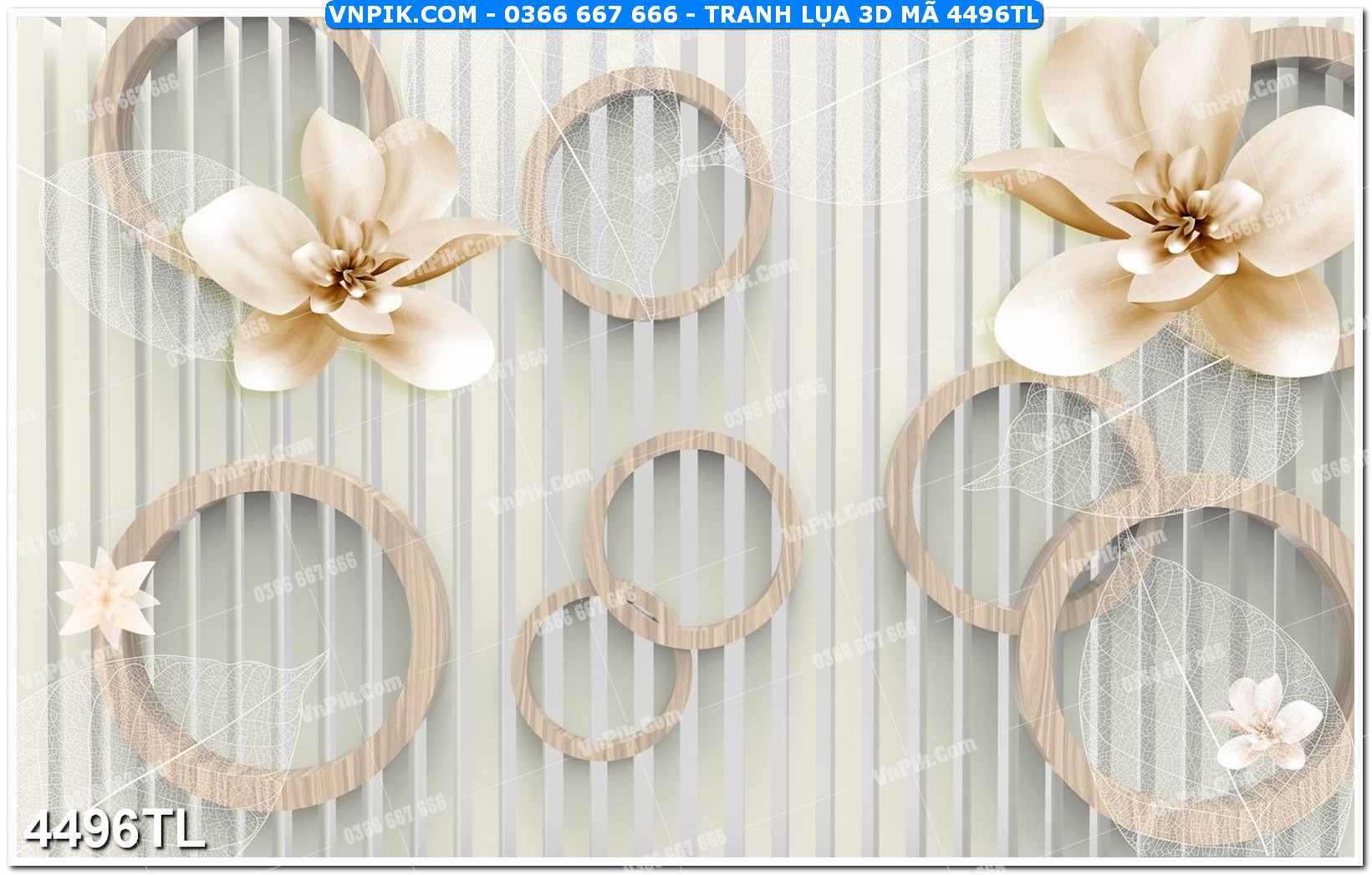 Tranh lụa 3D – Tranh trang trí dán tường 4496TL