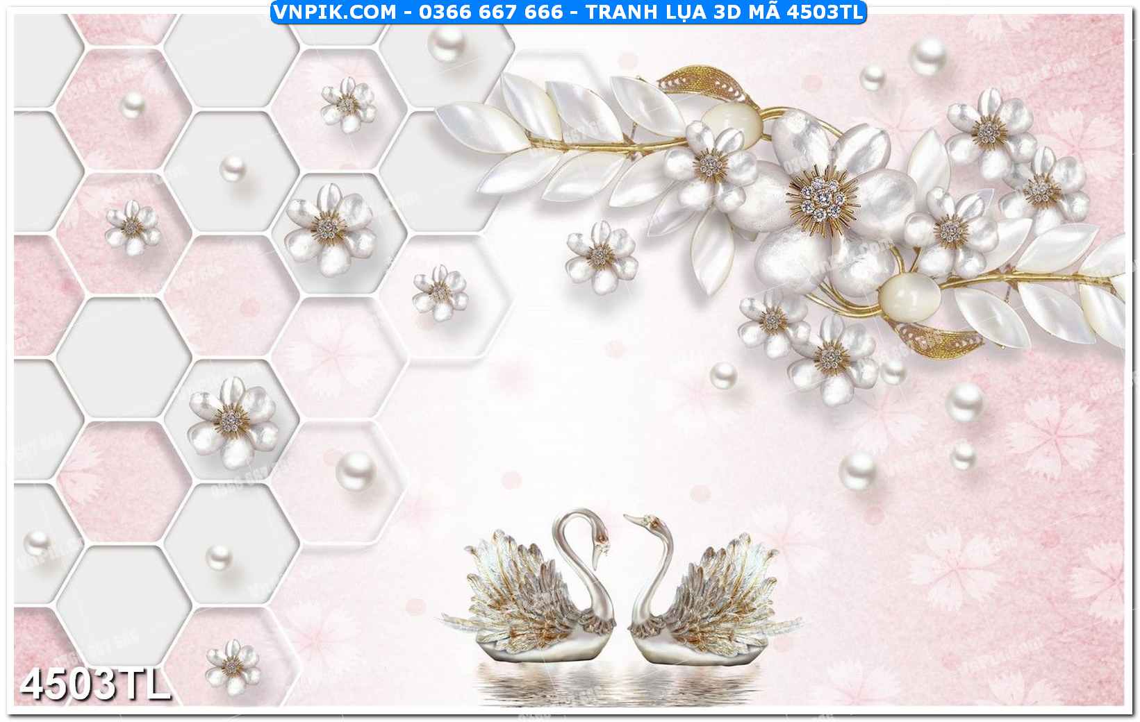 Tranh lụa 3D – Tranh trang trí dán tường 4503TL