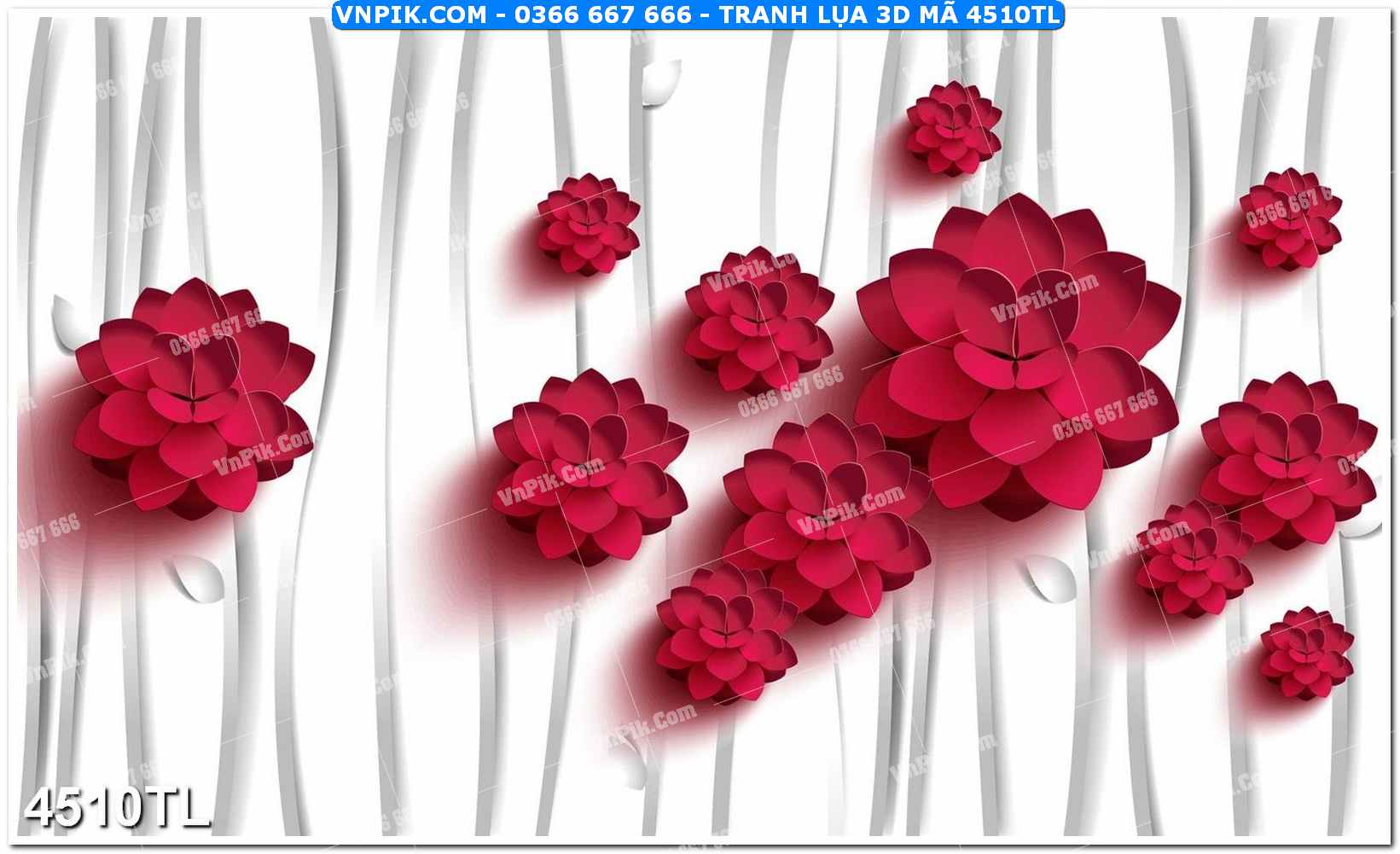 Tranh lụa 3D – Tranh trang trí dán tường 4510TL