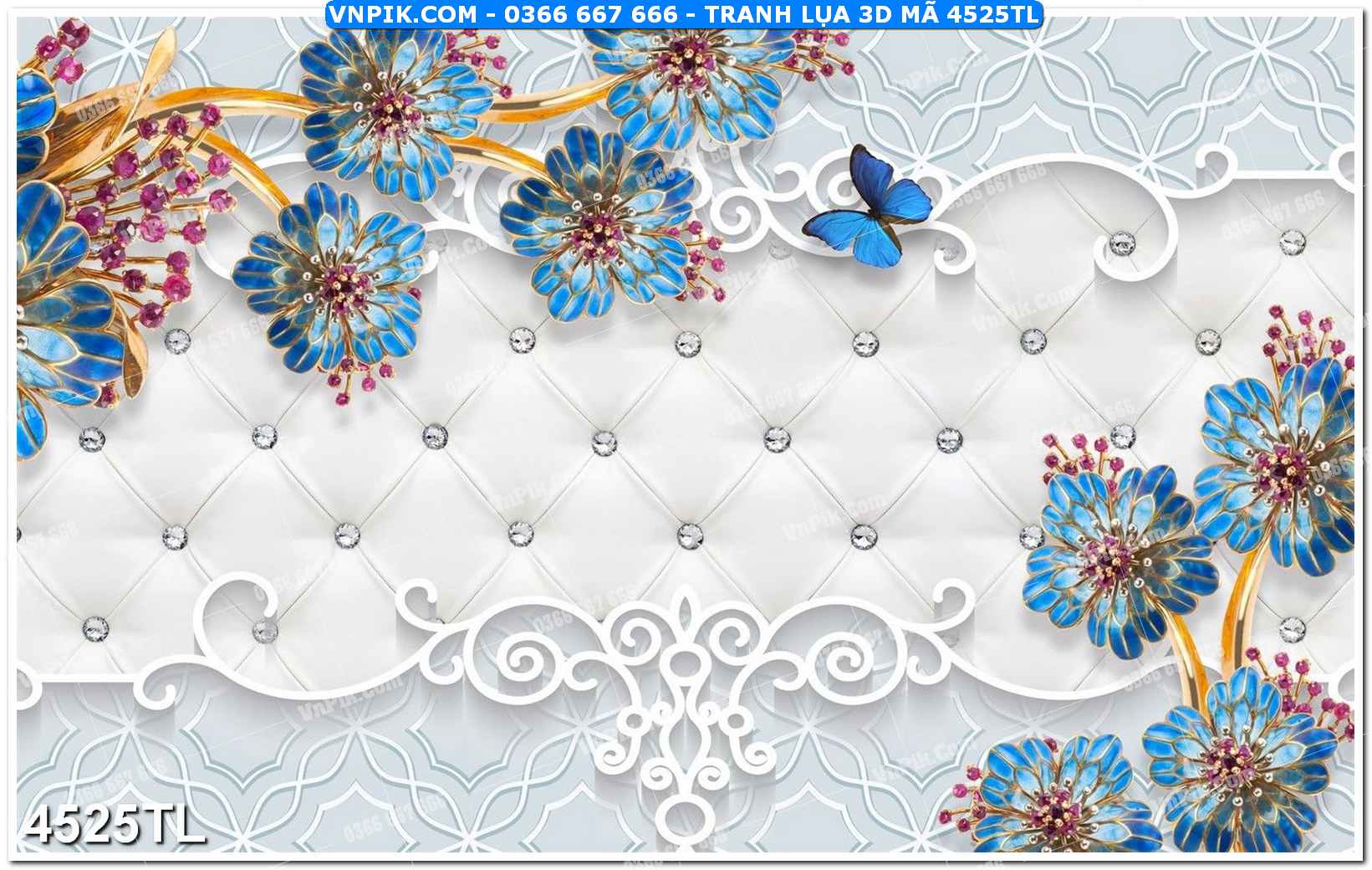 Tranh lụa 3D – Tranh trang trí dán tường 4525TL