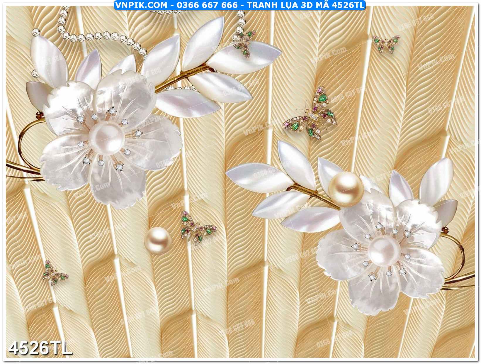 Tranh lụa 3D – Tranh trang trí dán tường 4526TL