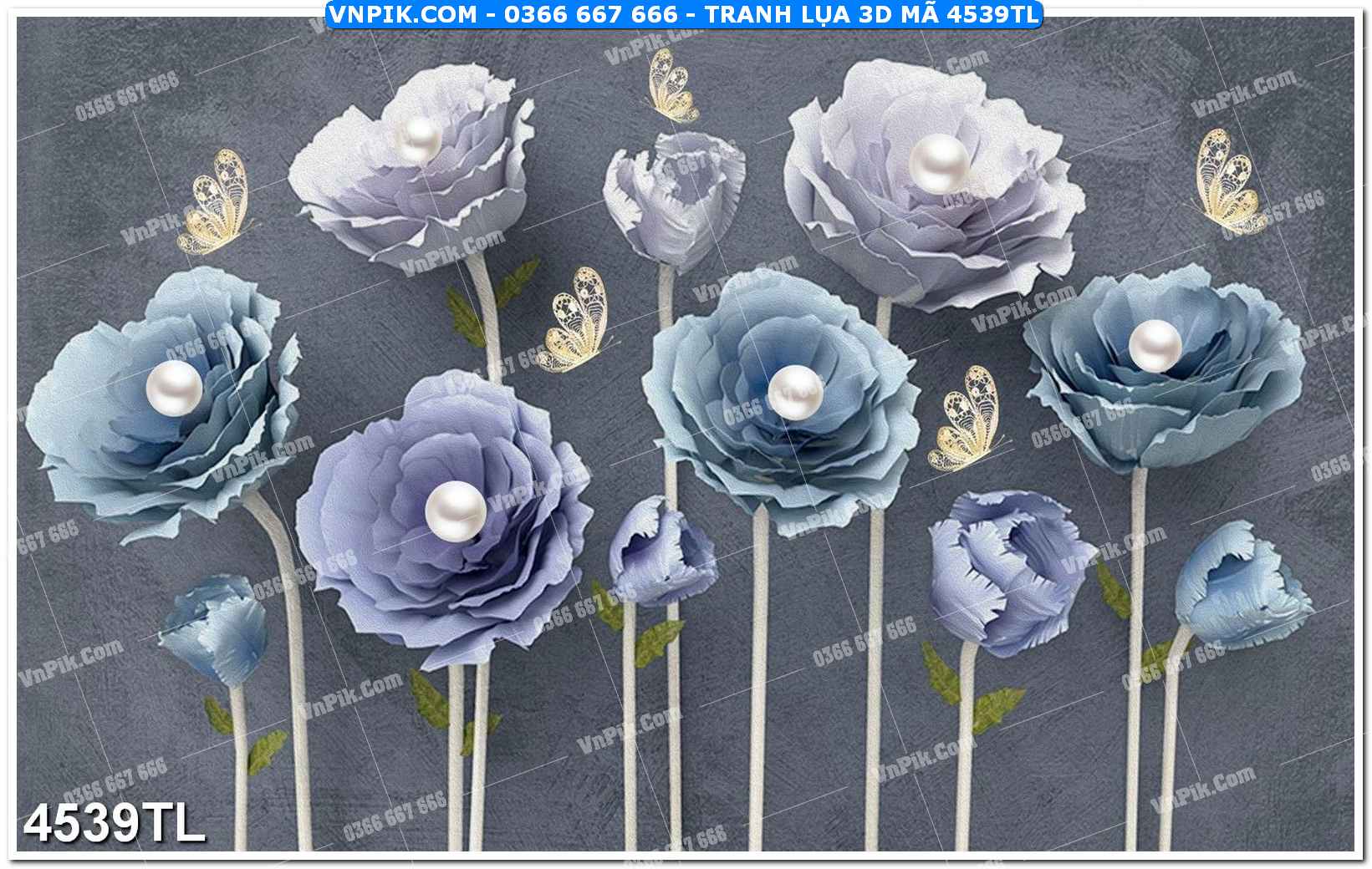 Tranh lụa 3D – Tranh trang trí dán tường 4539TL