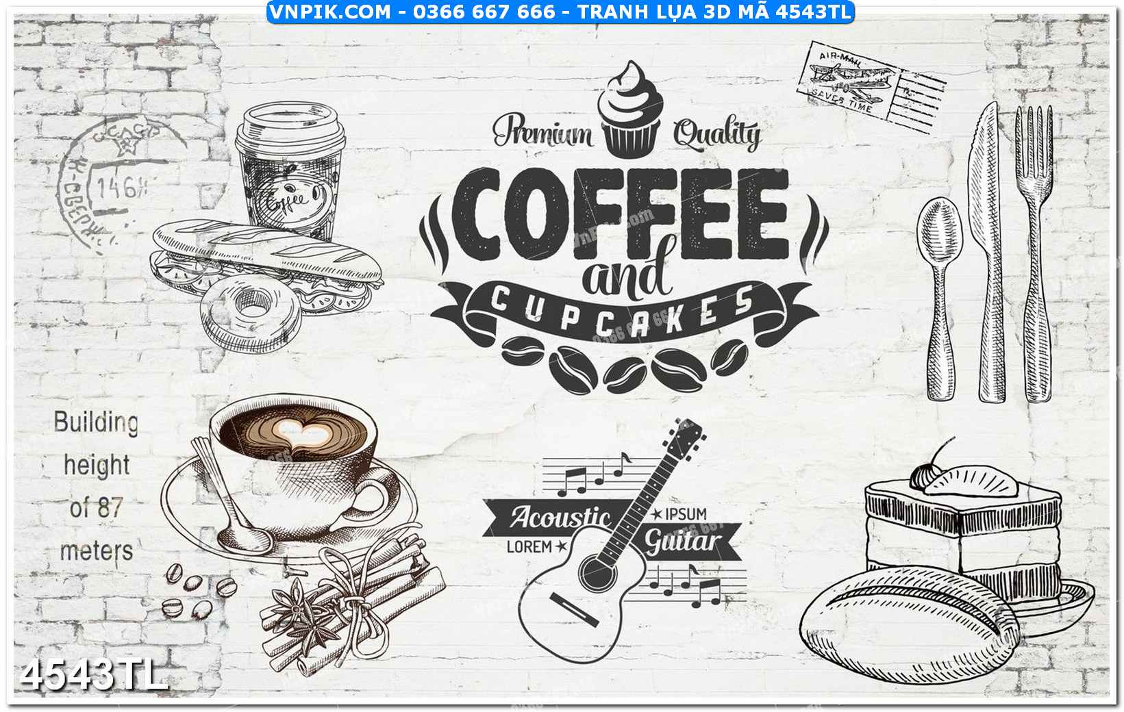 Tranh lụa 3D – Tranh trang trí dán tường 4543TL