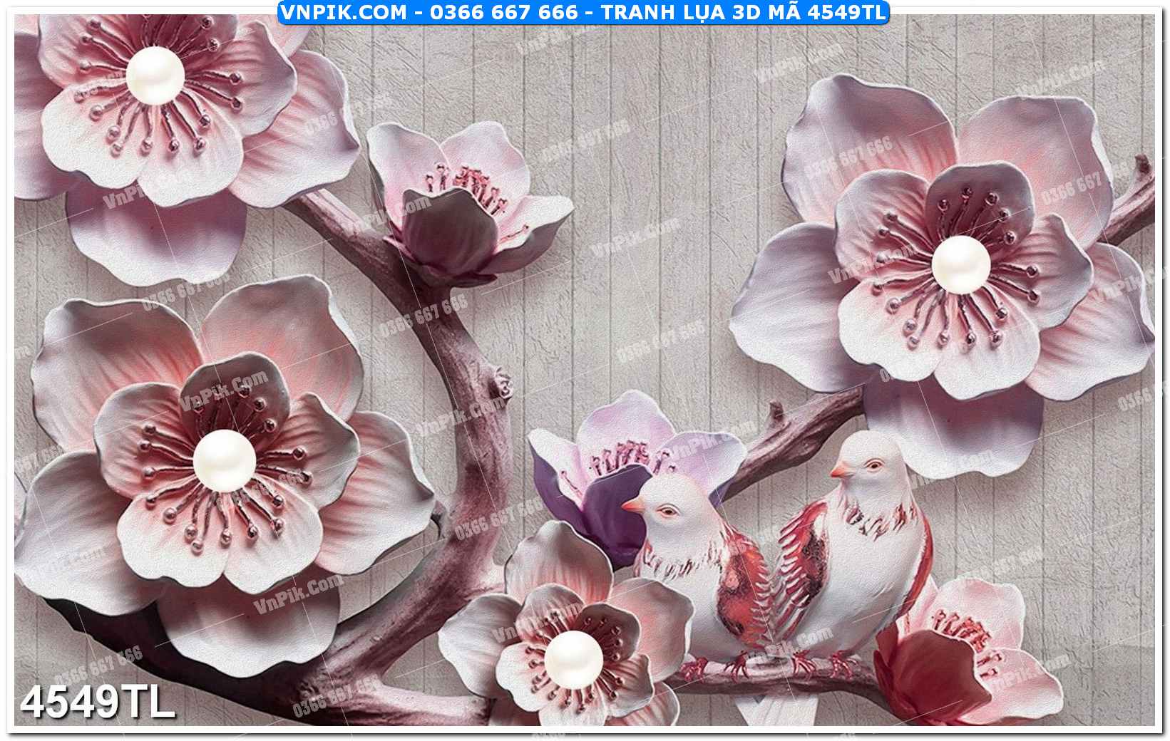 Tranh lụa 3D – Tranh trang trí dán tường 4549TL