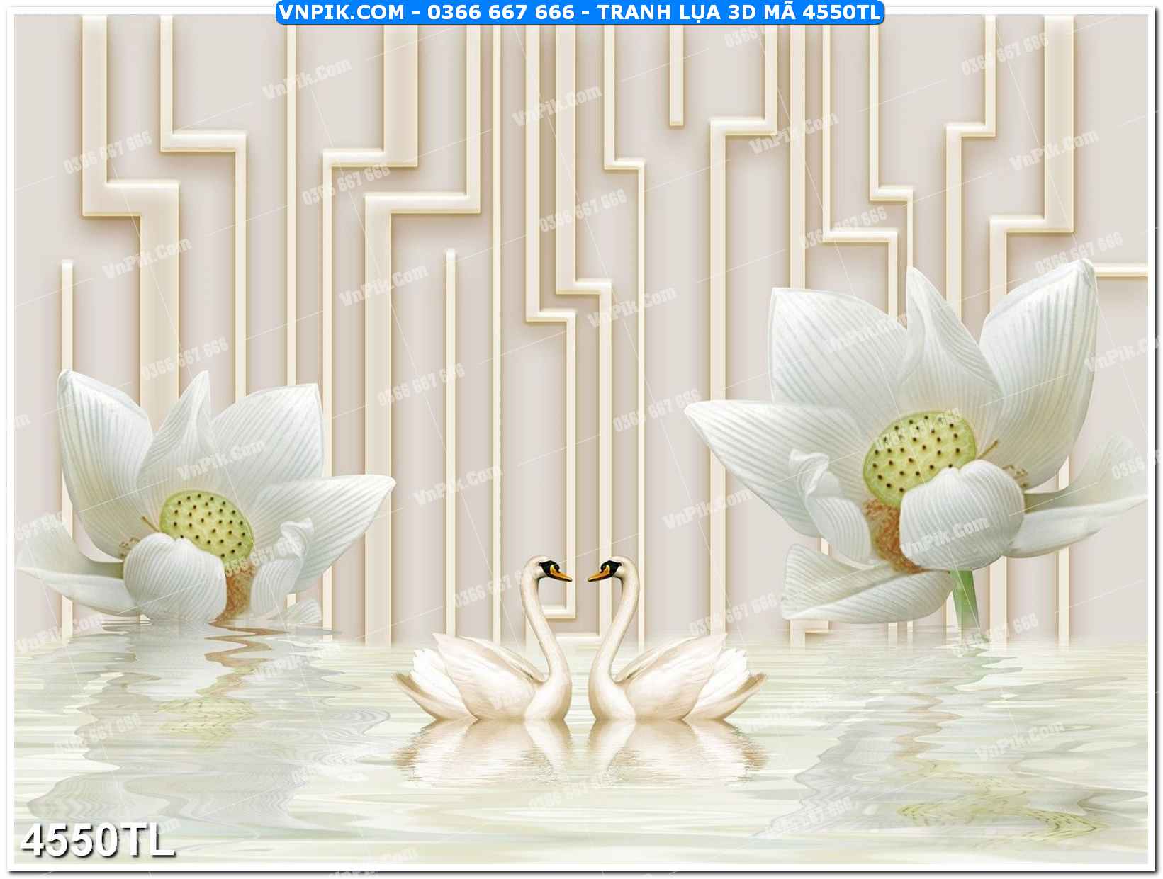 Tranh lụa 3D – Tranh trang trí dán tường 4550TL