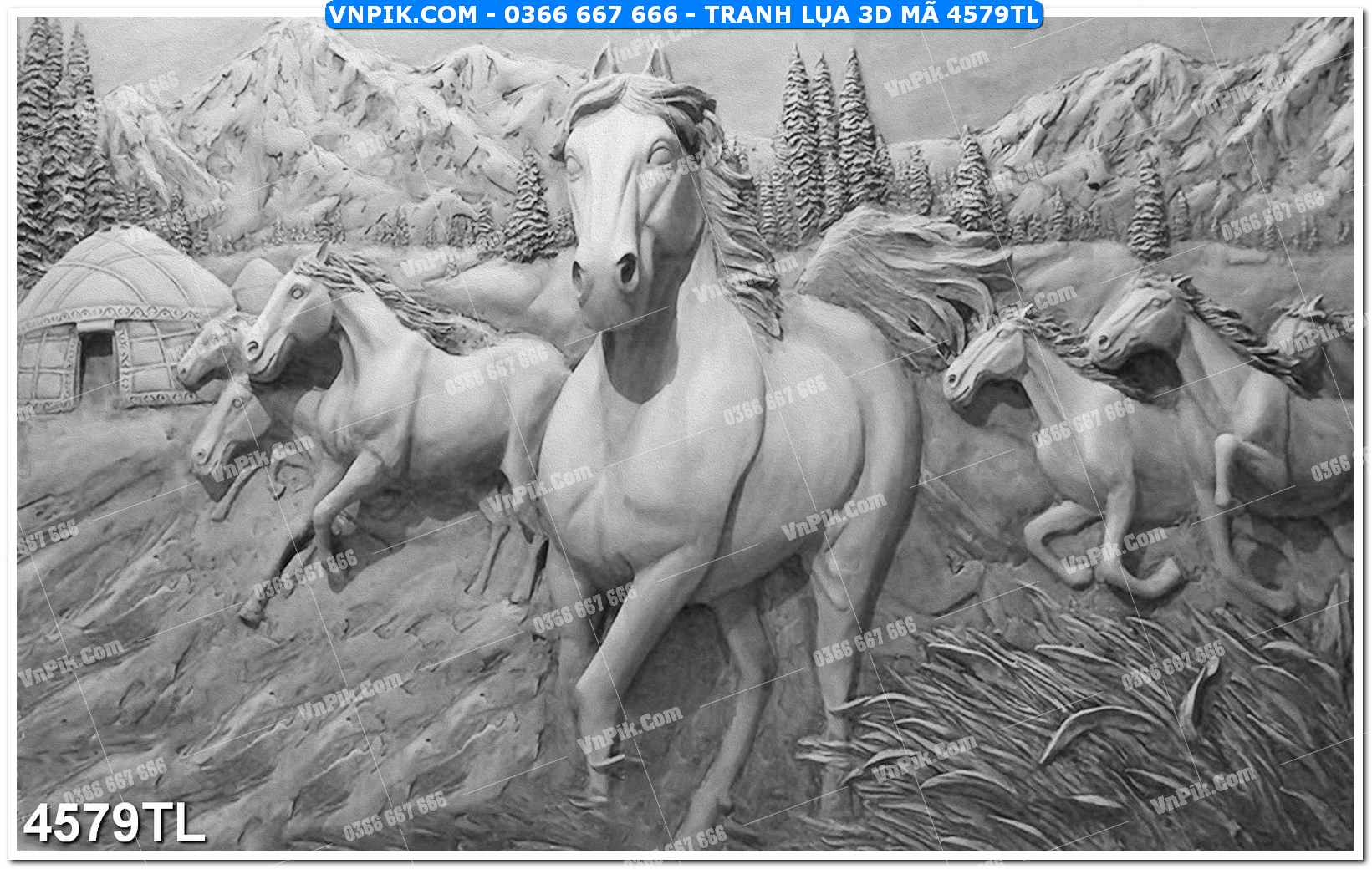 Tranh lụa 3D – Tranh trang trí dán tường 4579TL