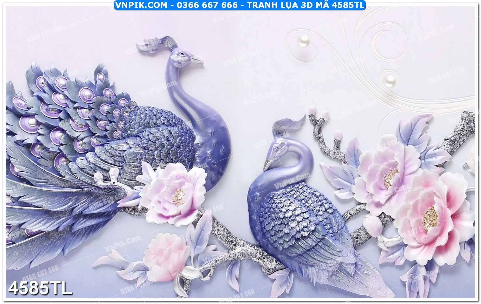 Tranh lụa 3D – Tranh trang trí dán tường 4585TL