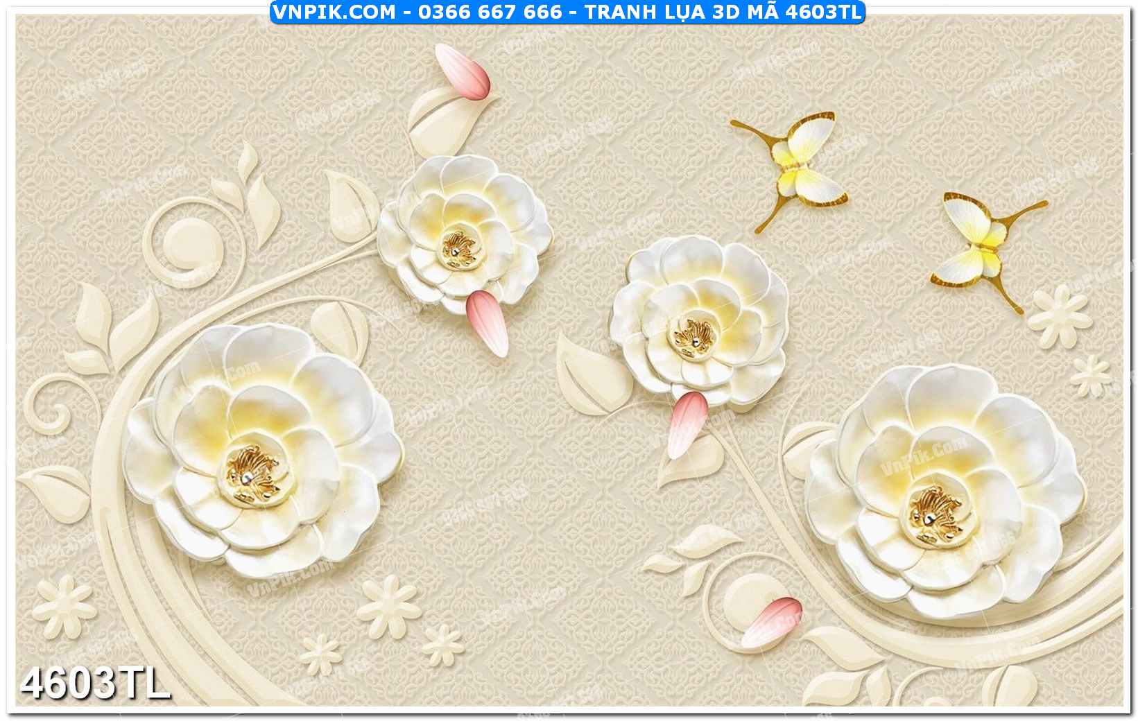 Tranh lụa 3D – Tranh trang trí dán tường 4603TL