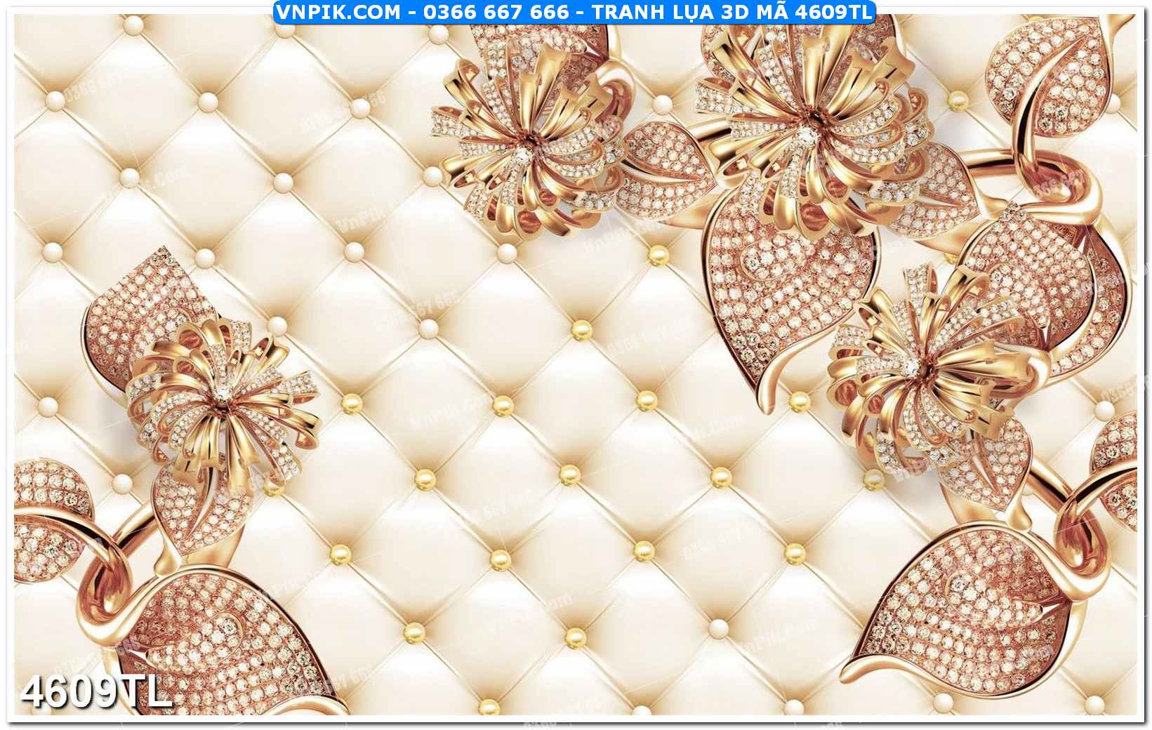 Tranh lụa 3D – Tranh trang trí dán tường 4609TL