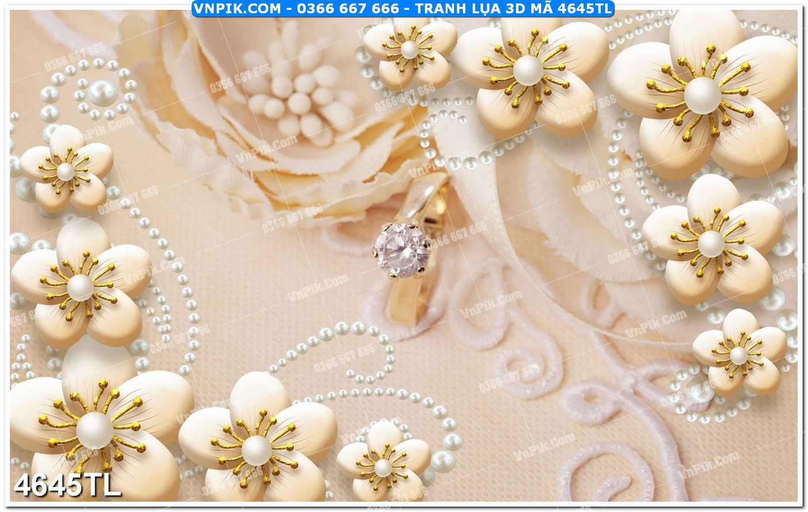 Tranh lụa 3D – Tranh trang trí dán tường 4645TL