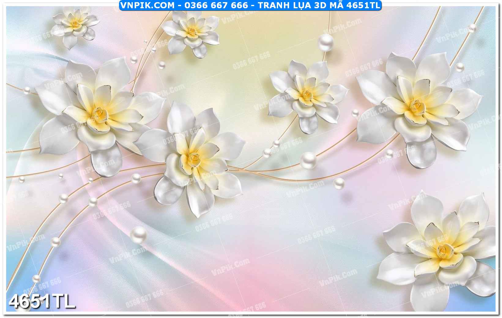 Tranh lụa 3D – Tranh trang trí dán tường 4651TL