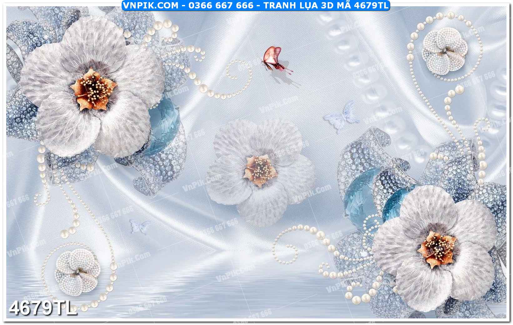 Tranh lụa 3D – Tranh trang trí dán tường 4679TL