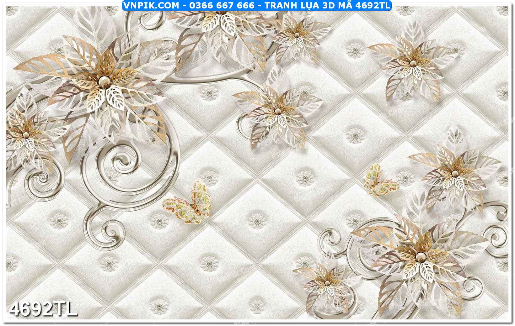 Tranh lụa 3D – Tranh trang trí dán tường 4692TL