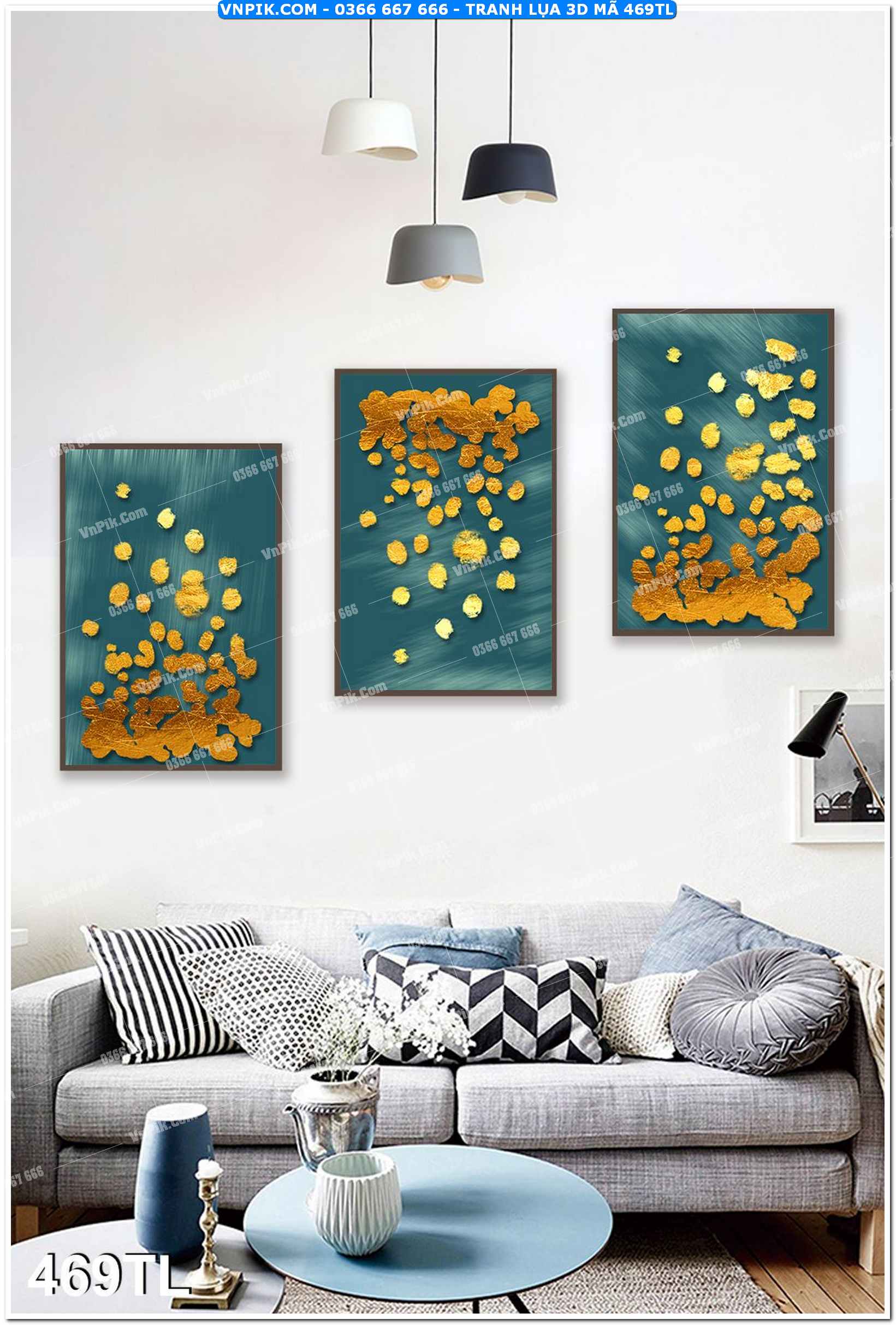 Tranh lụa 3D – Tranh trang trí dán tường 469TL