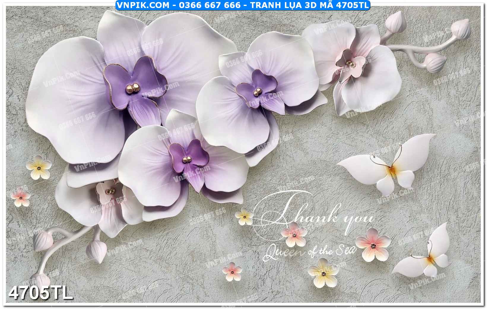 Tranh lụa 3D – Tranh trang trí dán tường 4705TL