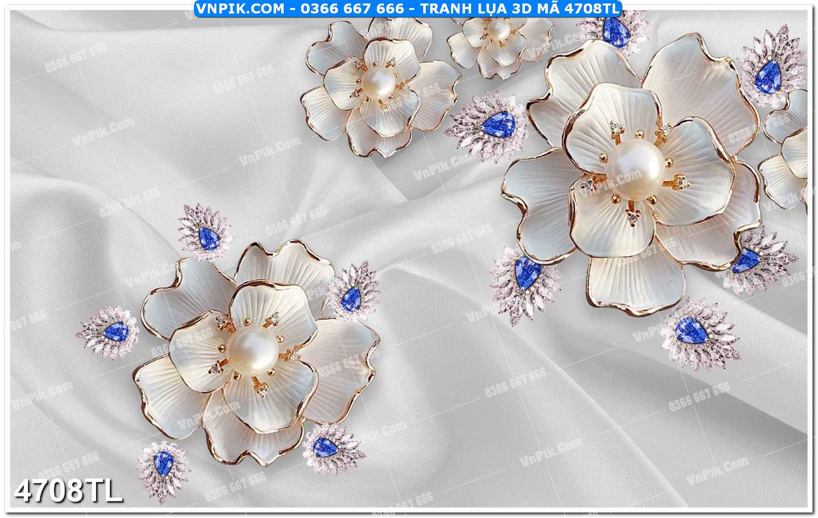 Tranh lụa 3D – Tranh trang trí dán tường 4708TL