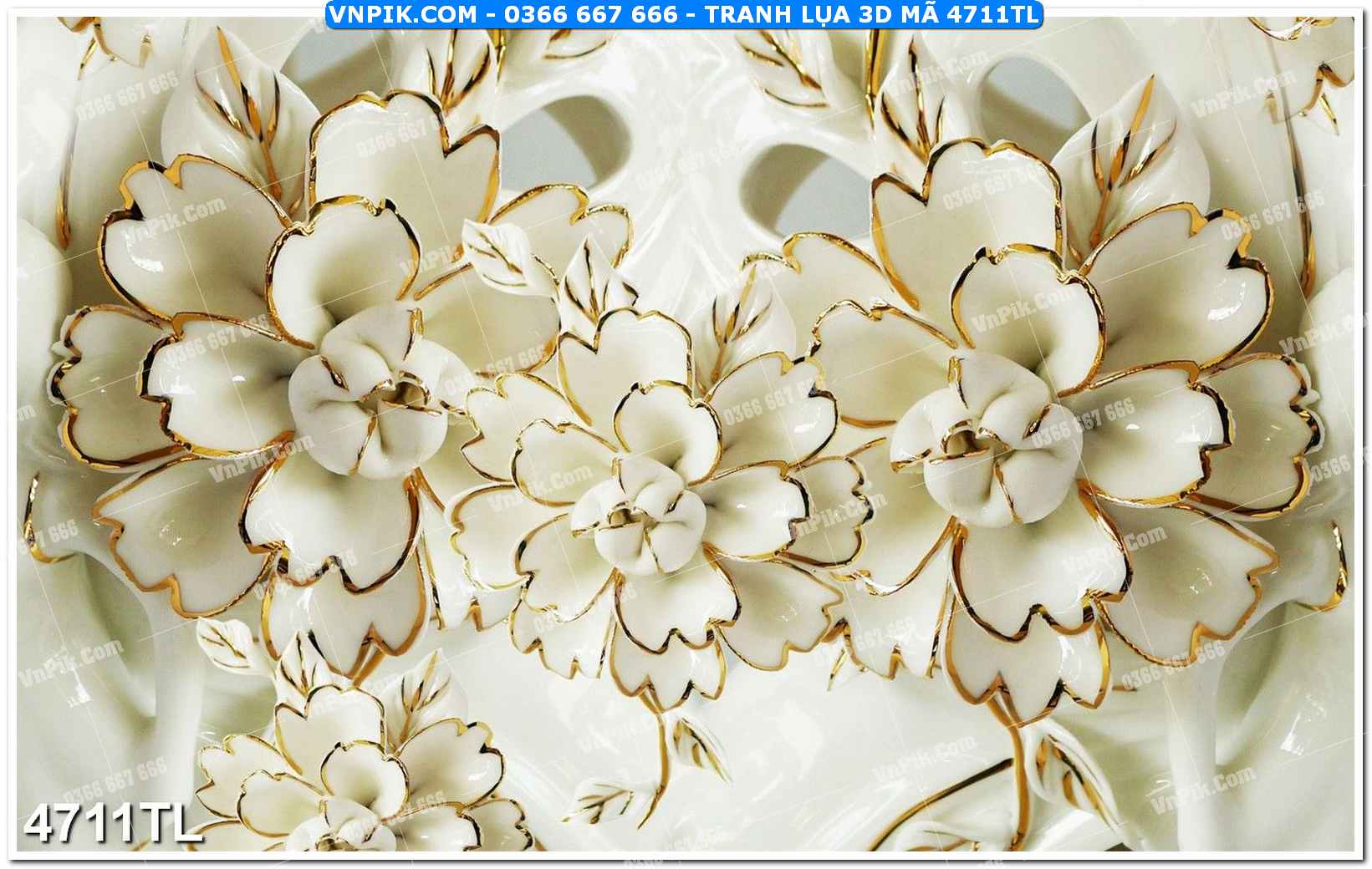 Tranh lụa 3D – Tranh trang trí dán tường 4711TL