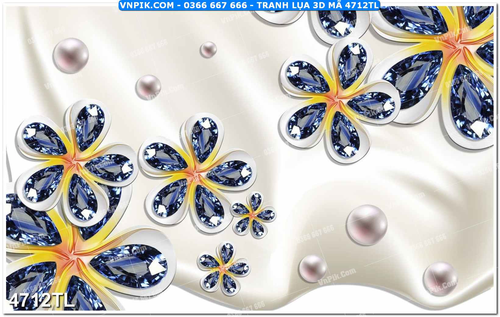 Tranh lụa 3D – Tranh trang trí dán tường 4712TL