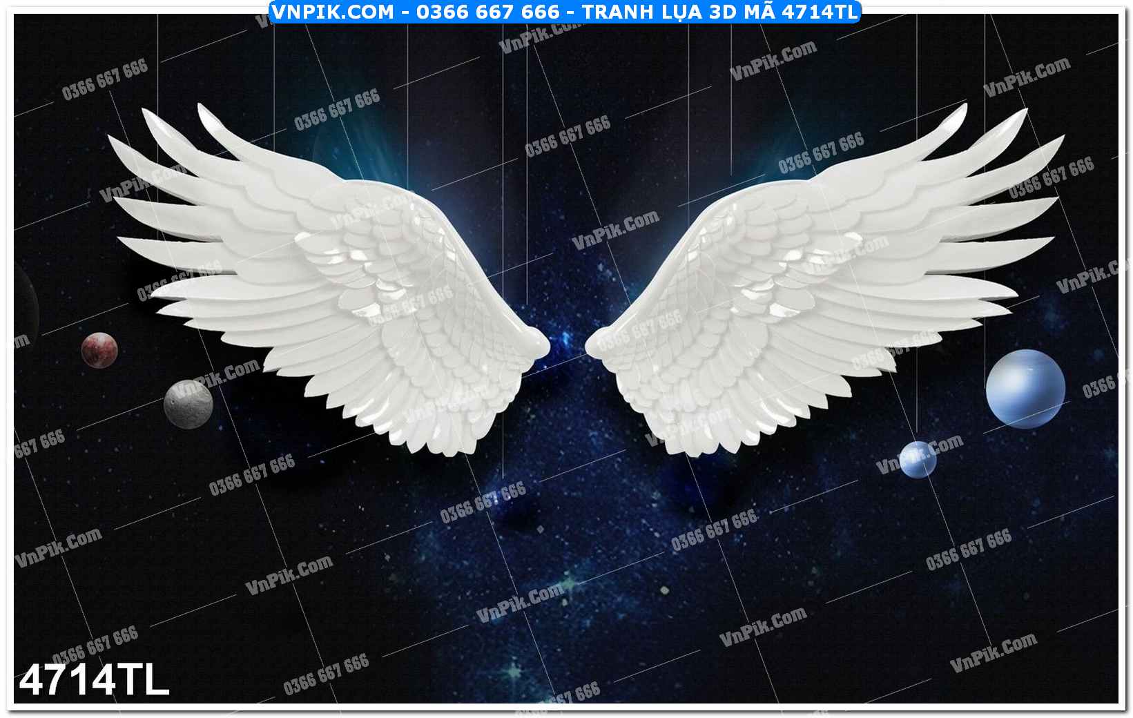 Tranh lụa 3D – Tranh trang trí dán tường 4714TL