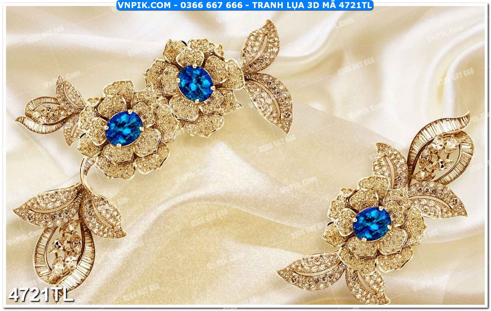 Tranh lụa 3D – Tranh trang trí dán tường 4721TL